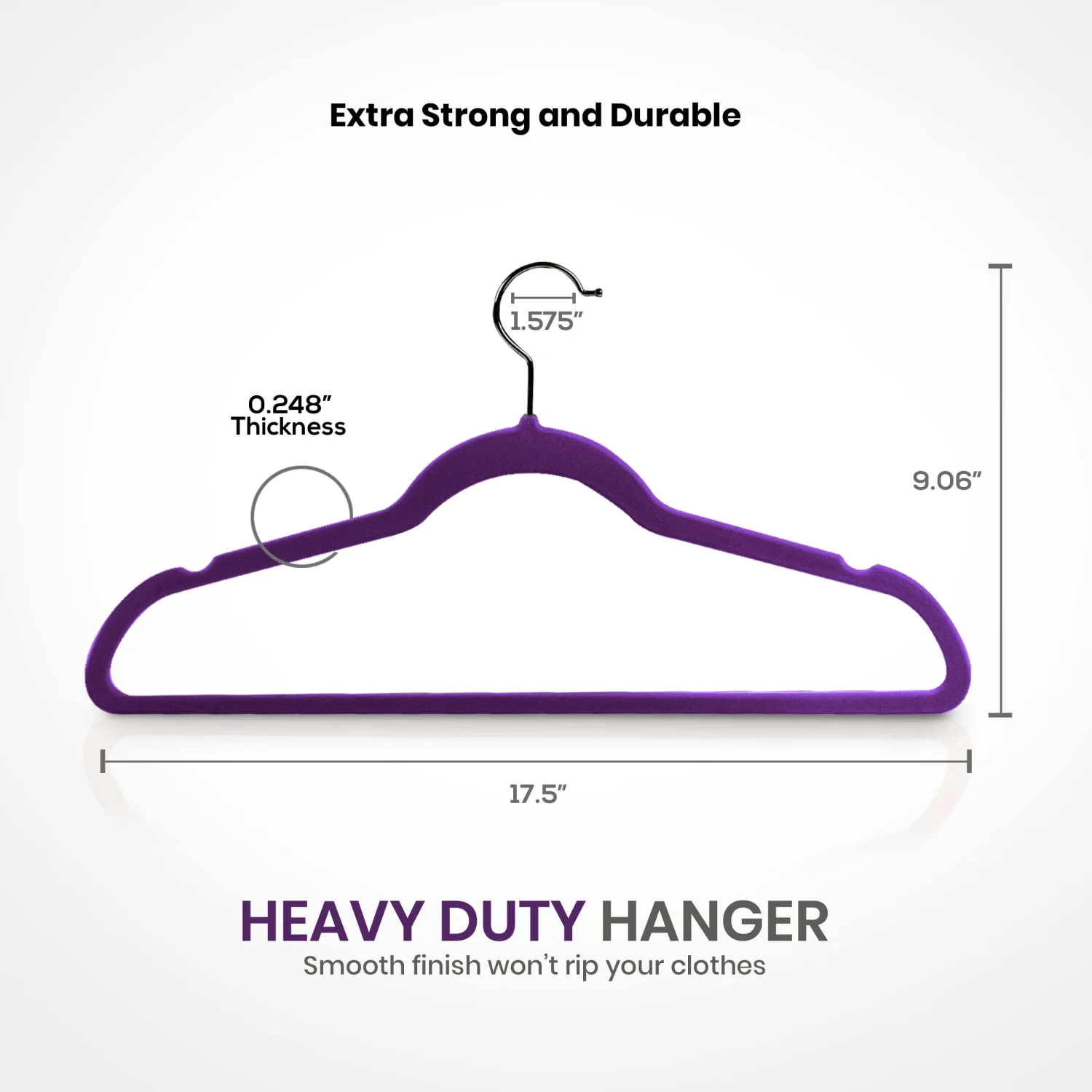 Utopia Home Velvet Hangers 50 Pack - Non-Slip Clothes Hanger Purple with 360 Degree Rotatable Hook - Heavy Duty Coat Hanger - Pants Hangers