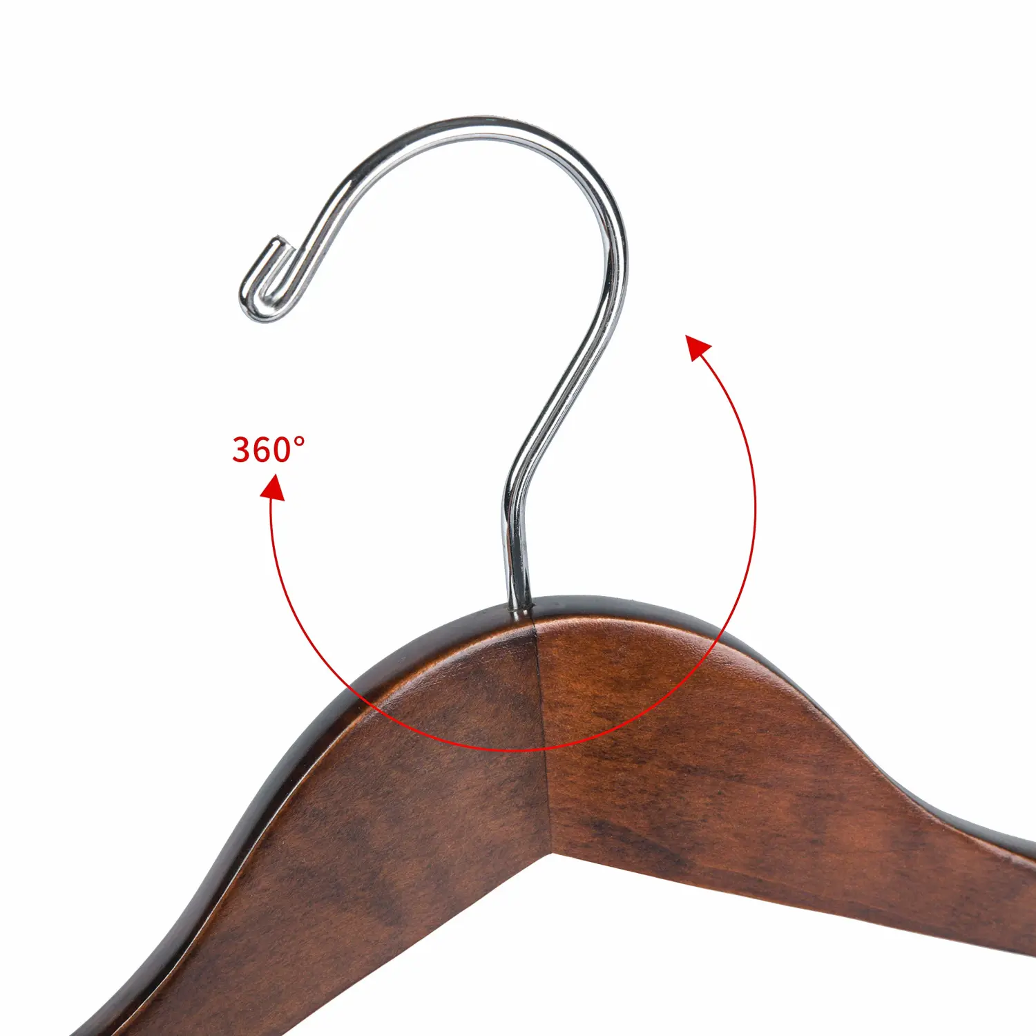 Luxury Wide Shoulder Wooden Hangers 2 Pack, with Locking Bar, Smooth Retro Finish Wood Suit Hanger Coat Hanger for Closet, Holds Up to 20lbs, 360° Swivel Hook, for Jacket, Dress Heavy Clothes Hangers