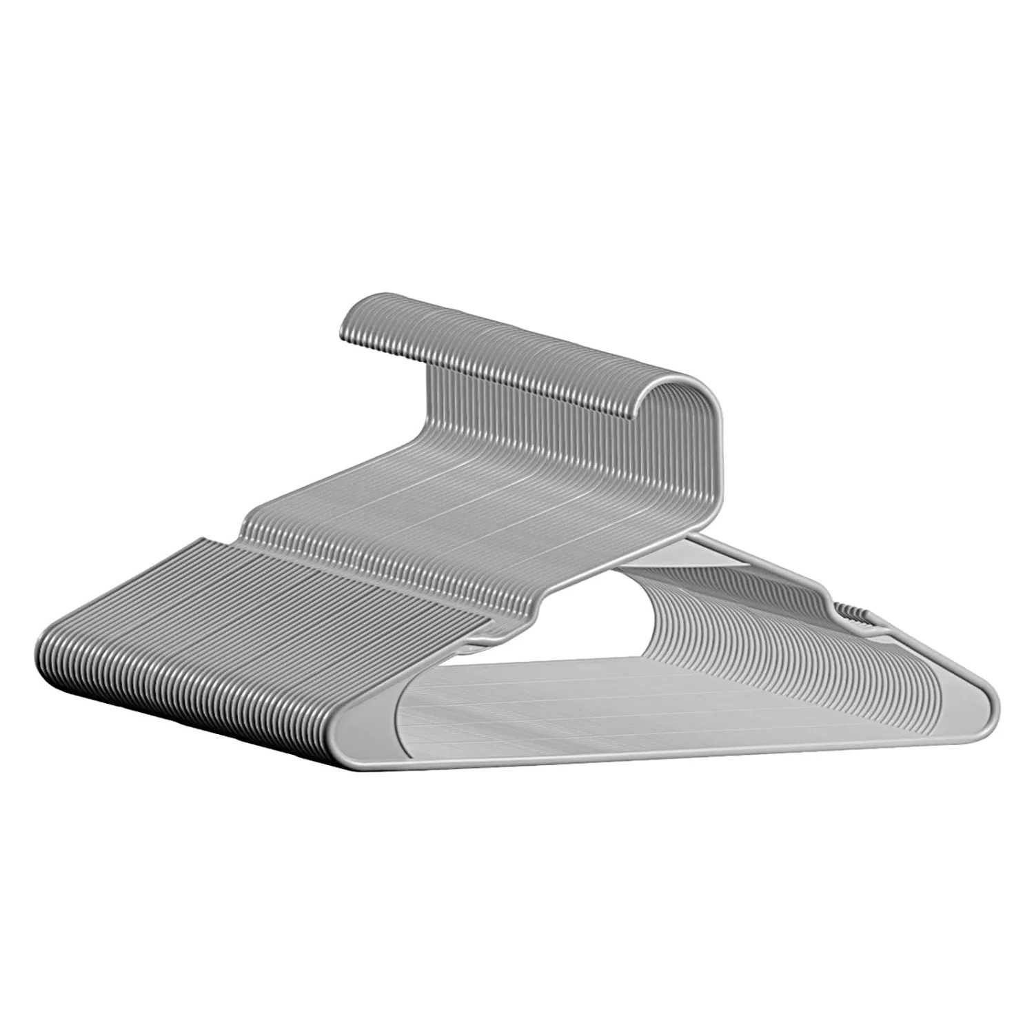 Plastic Hangers - 50 Pack,Durable Space Saving Hangers for Everyday Use and Dorm Room Essentials - Grey