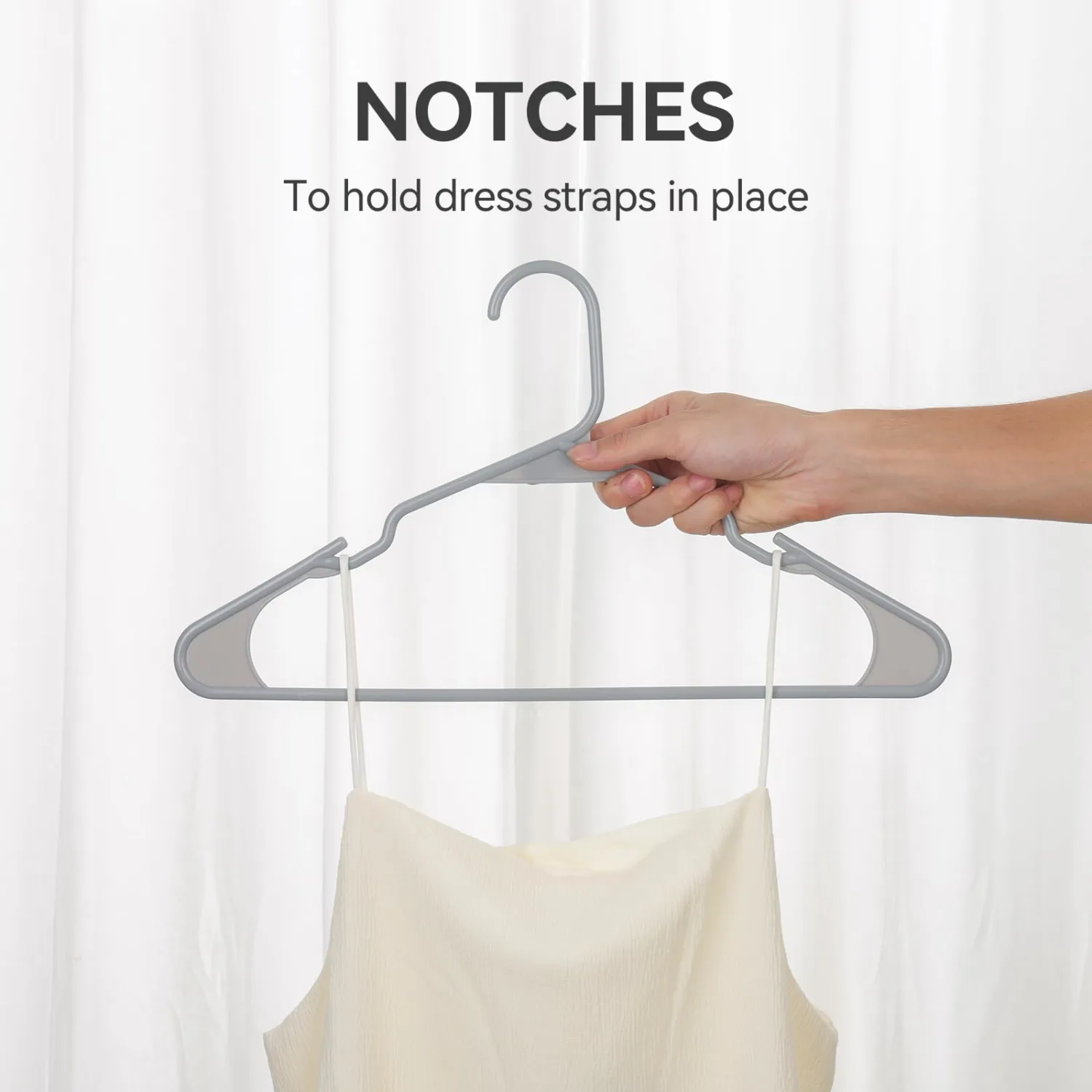 Plastic Hangers Clothes Hangers 20 Pack, Durable Hangers Space Saving for Everyday Standard Use and Dorm Room Essentials Grey Hangers