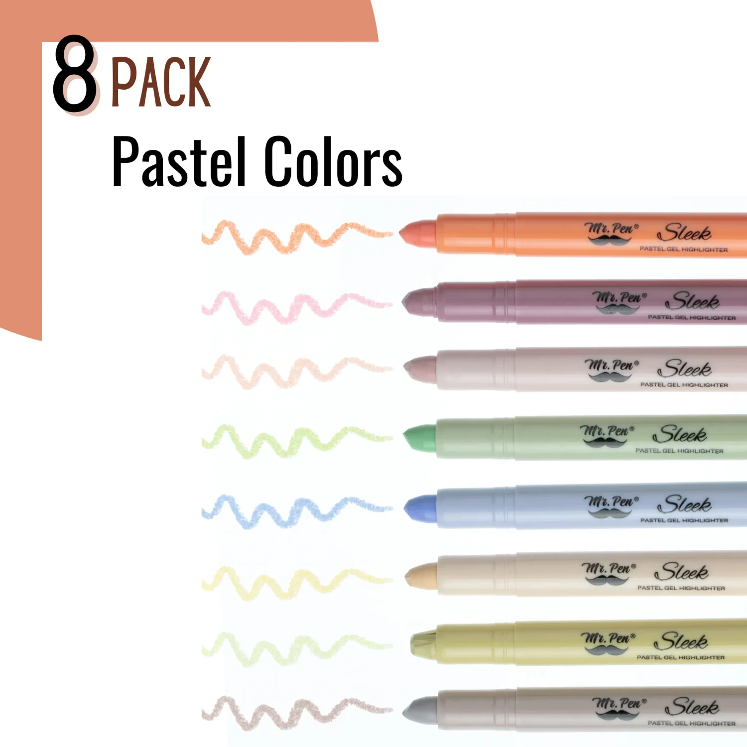 Mr. Pen- Gel Highlighter, 8 Pack, Pastel Colors, Bible Highlighters No Bleed, Assorted Colors, Pastel Quick Dry Highlighter, Bible Markers