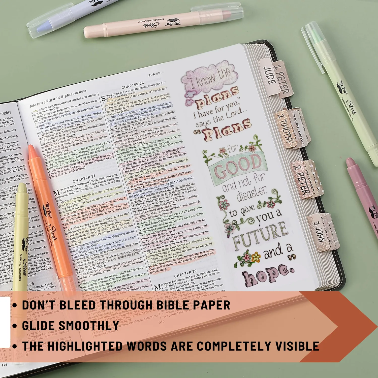 Mr. Pen- Gel Highlighter, 8 Pack, Pastel Colors, Bible Highlighters No Bleed, Assorted Colors, Pastel Quick Dry Highlighter, Bible Markers