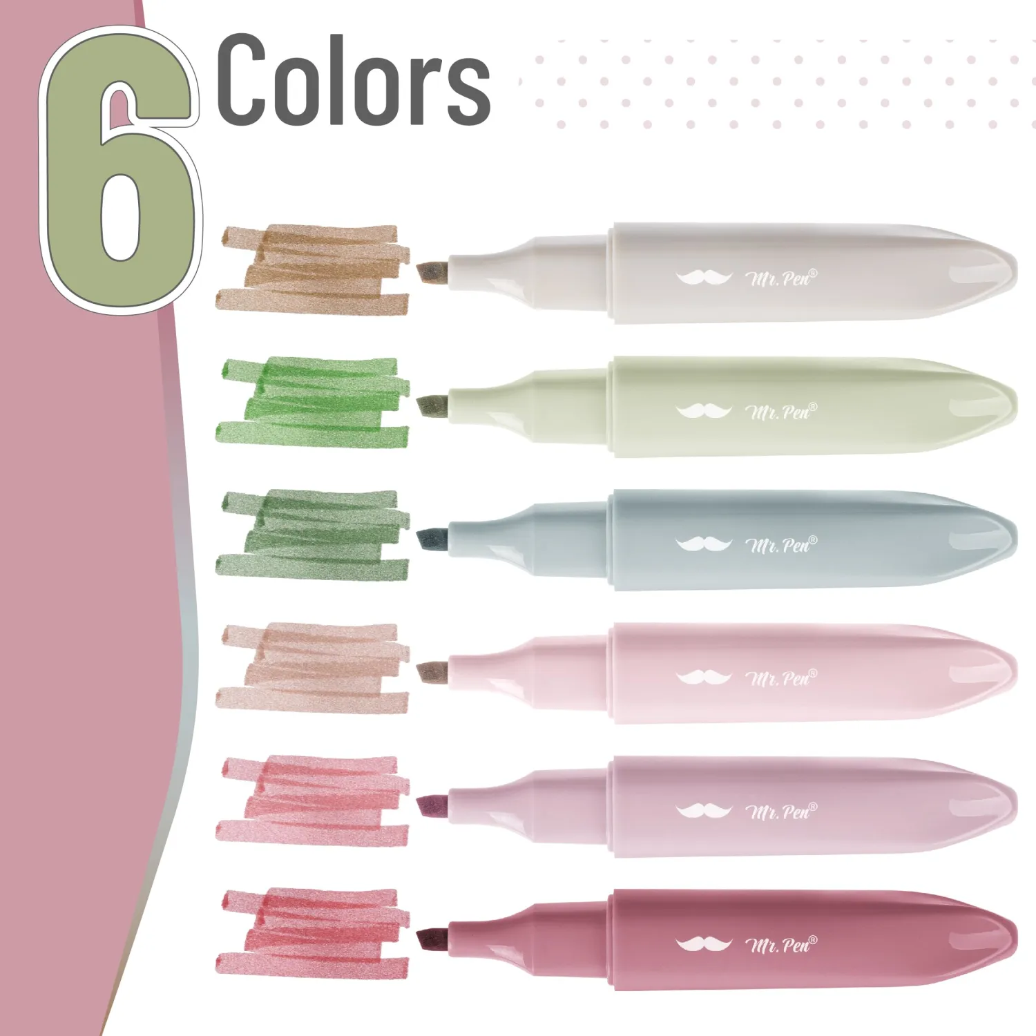 Mr. Pen- Aesthetic Highlighters, 6 Pack, Chisel Tip, Highlighters Assorted Colors, Bible Highlighters and Pens No Bleed, Cute Highlighters, No Bleed Highlighters for Bible Pages No Bleed