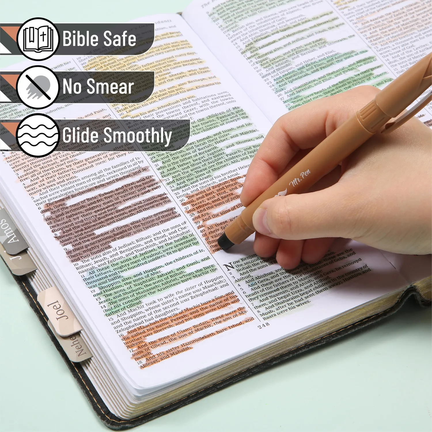 Mr. Pen- Gel Highlighter, 16 Pack, Assorted Colors, Bible Highlighters No Bleed, No Bleed Highlighters, Bible Highlighter, Bible Markers, Gel Highlighters for Bibles, Highlighter