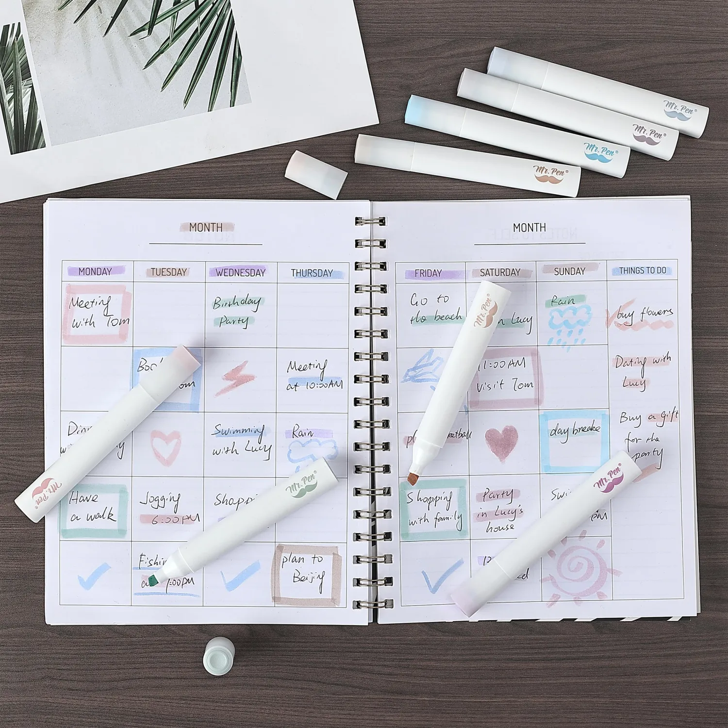 Mr. Pen Highlighter Set, 8 Pack - Morandi & Pastel Colors, Assorted Highlighters for Books