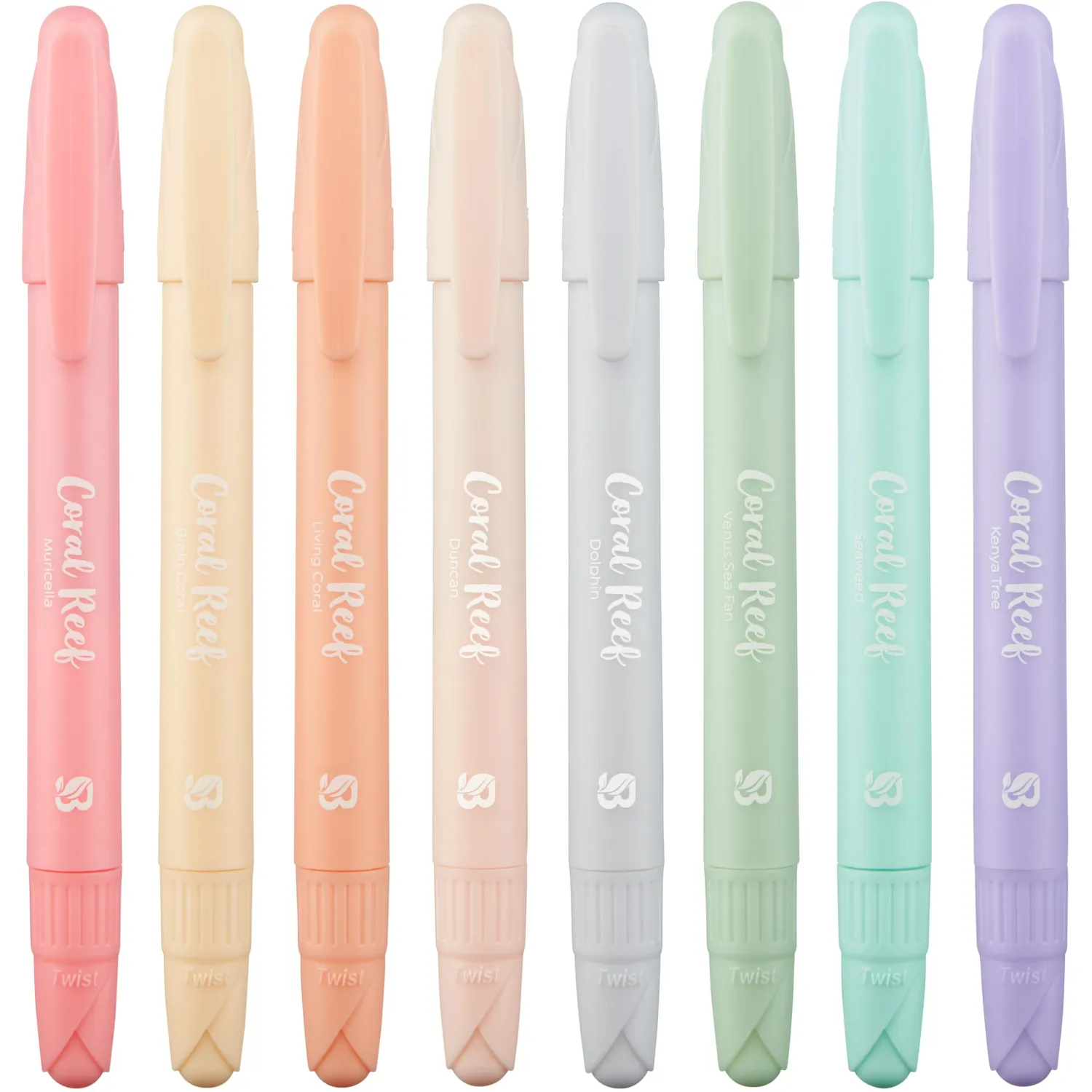 BLIEVE - Gel Highlighters, No Bleed, Cute Bible Journaling School Supplies, 8 Pack Assorted Colors, Study Gel Highlighters Set And Bible Accessories (Coral Reef)
