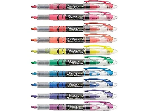 Sharpie 24415PP Accent Liquid Pen Style Highlighter Chisel Tip Assorted 10/Set