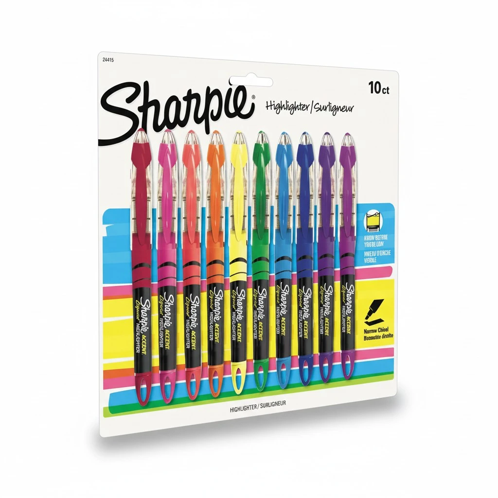 Sharpie 24415PP Accent Liquid Pen Style Highlighter Chisel Tip Assorted 10/Set