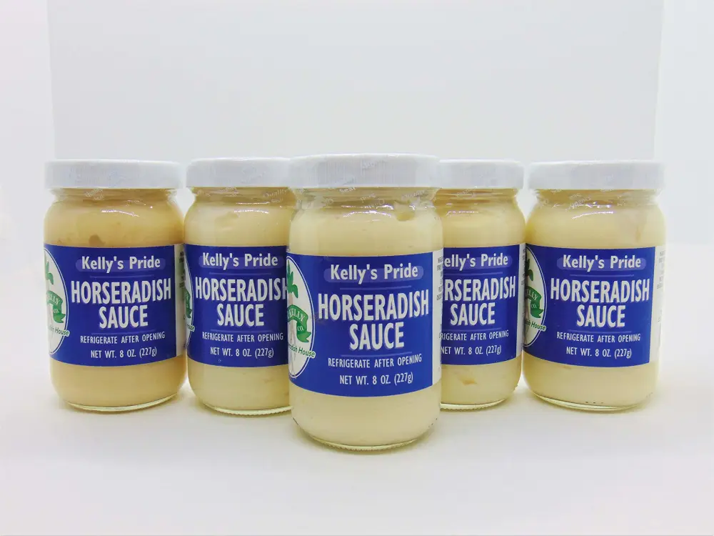 Kelly's Pride 5 Pack Horseradish Sauce-8 Ounce Jars-Country Creek LLC-Horseradish Made from 100 Percent Fresh Grated Horseradish Root!