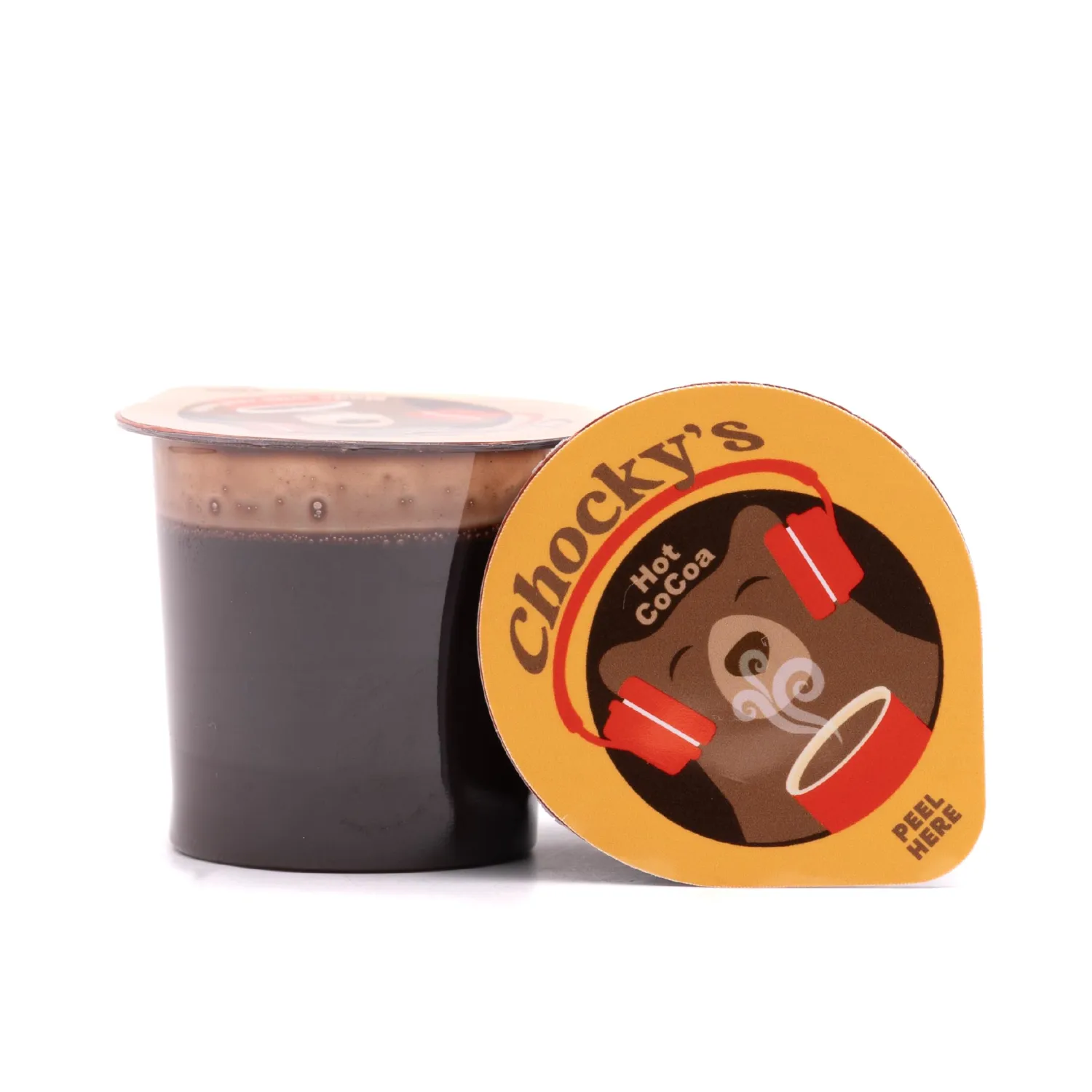 Chocky's Hot Chocolate Concentrate Single Serve Liquid Pods by Java House, Peel and Pour, Hot Chocolate, 12 Count