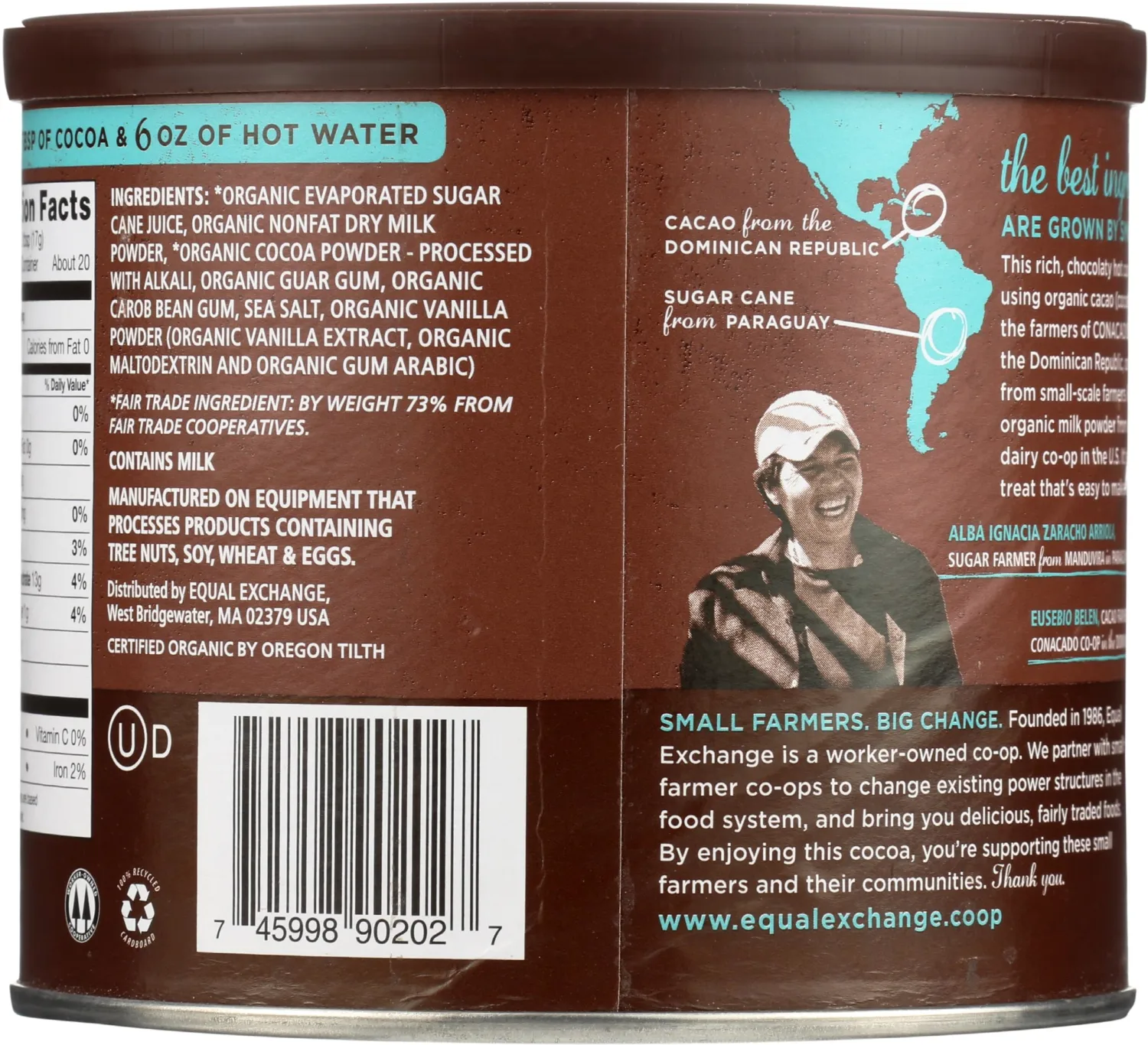 Equal Exchange Hot Cocoa Mix, Cans Chocolate, 12 Oz (ogh-equalch)