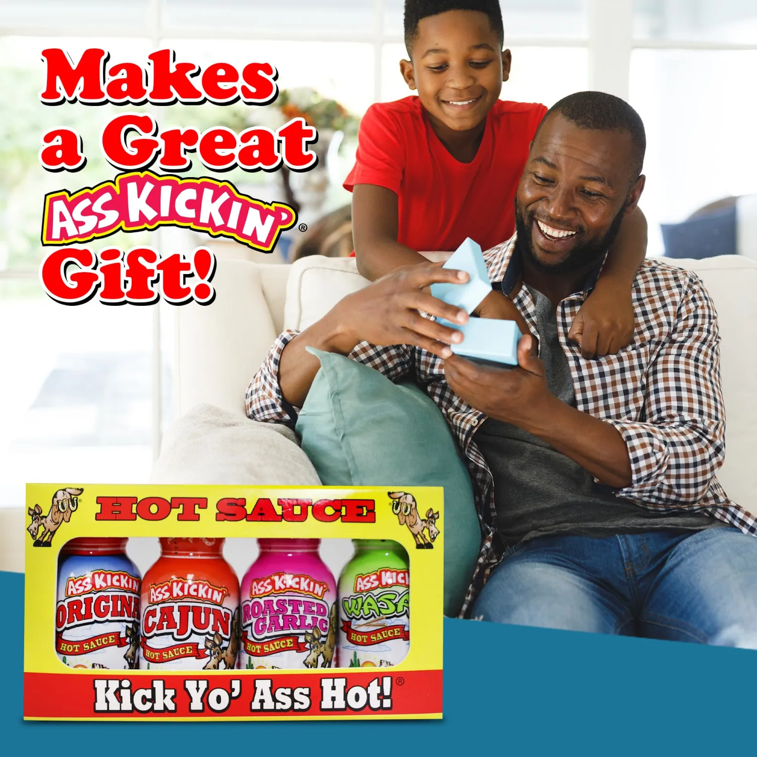 ASS KICKIN' Premium Hot Sauce Bottles Gourmet Gift Set Travel Size – .75 oz. 4 Pack - Try if you dare! – Perfect Gourmet Christmas Gifts for the Hot Sauce Fan