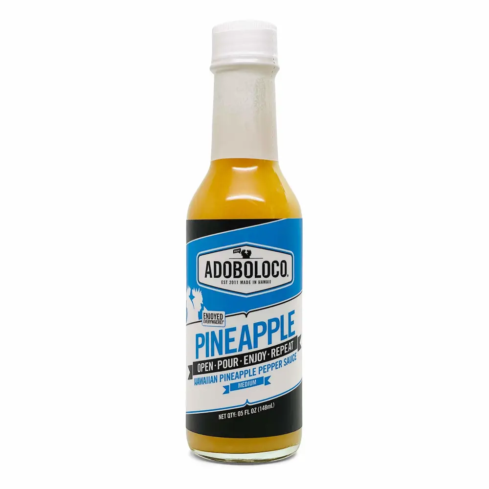 Adoboloco Hot Sauce Pineapple Habanero Hawaiian Pepper Sauce 5oz - Medium Fiery Chili Pepper Sauce Blend