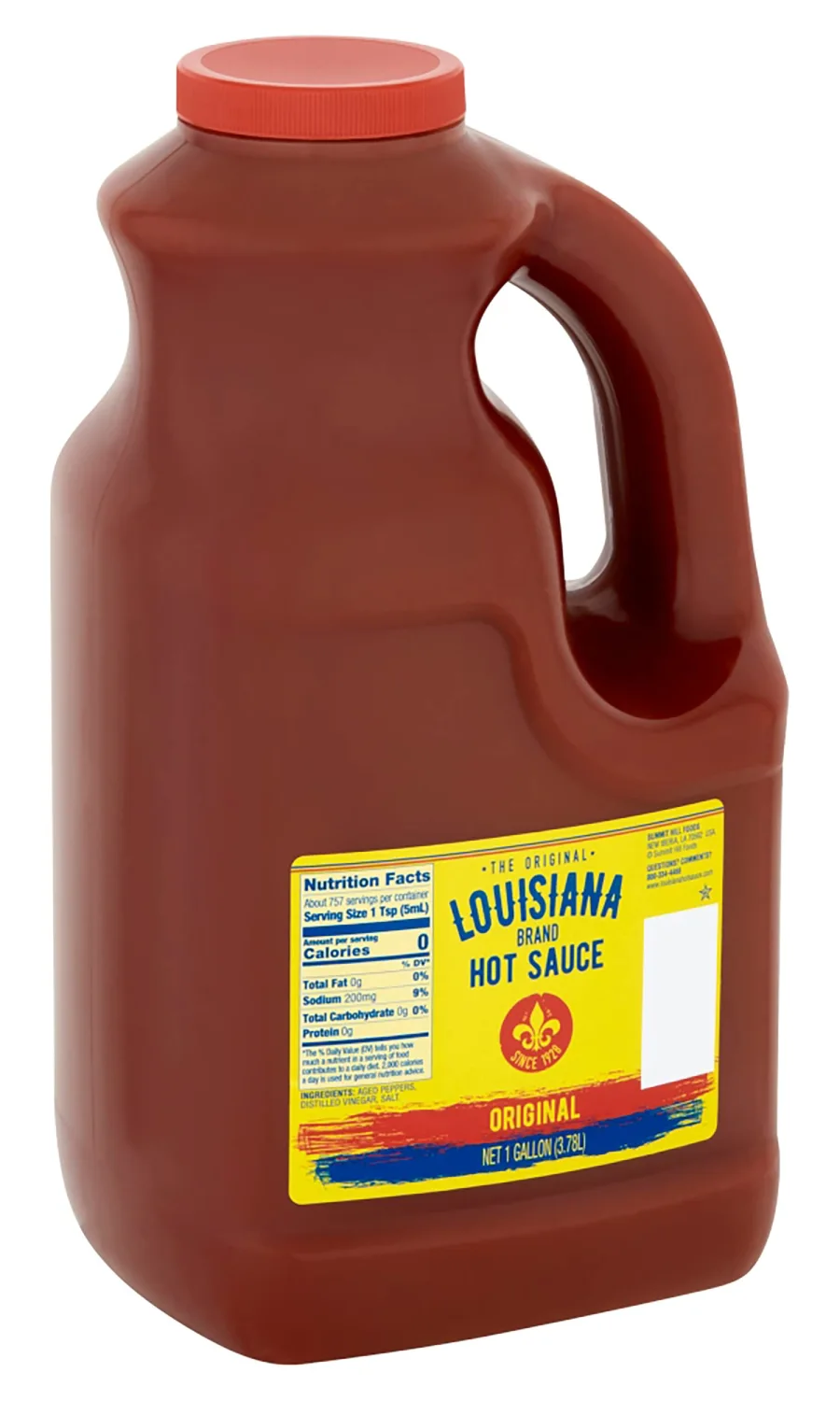 Louisiana Brand Hot Sauce, Original Hot Sauce, Made from Aged Hot Peppers & Vinegar, Adds Flavor to Any Meal (1 Gallon (Pack of 1))