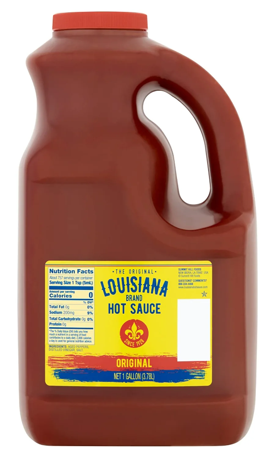 Louisiana Brand Hot Sauce, Original Hot Sauce, Made from Aged Hot Peppers & Vinegar, Adds Flavor to Any Meal (1 Gallon (Pack of 1))