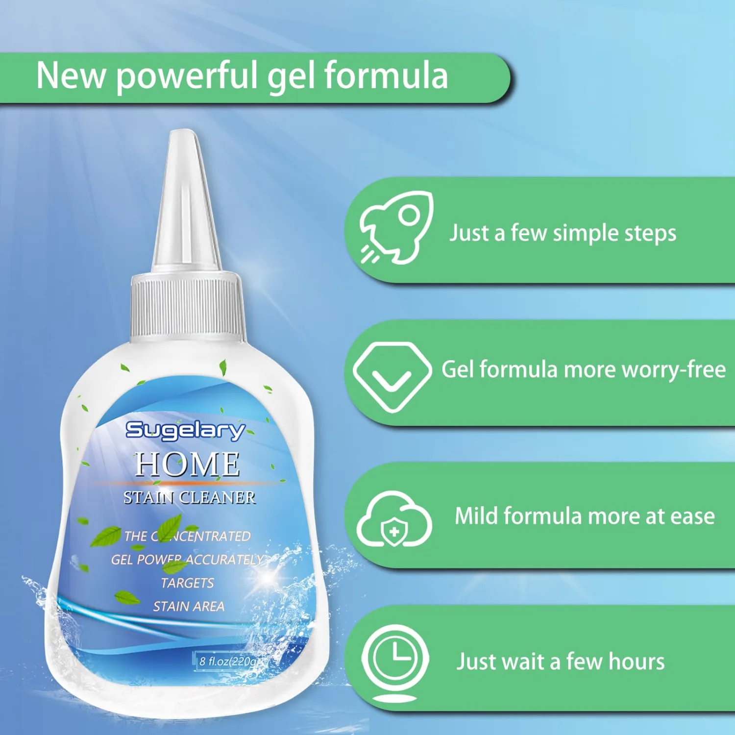 Sugelary 8Fl.oz Household Cleaner Gel for Washing Machine, Refrigerator Strips, Grout Cleaner Gel for Home Sink with Brush