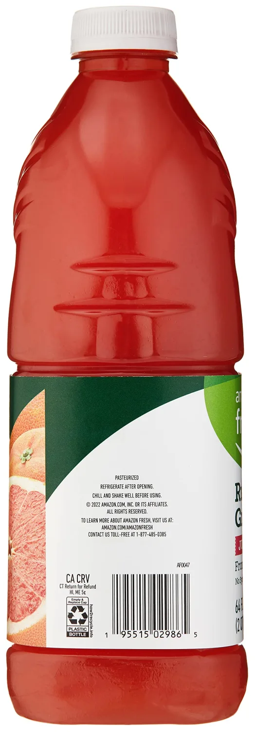 Amazon Fresh, Ruby Red Grapefruit Juice from Concentrate, 64 Fl Oz