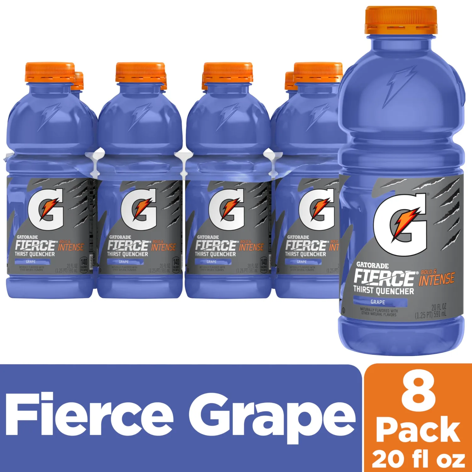 Gatorade Thirst Quencher, Fierce Grape, 20 Fl Oz (Pack of 8)