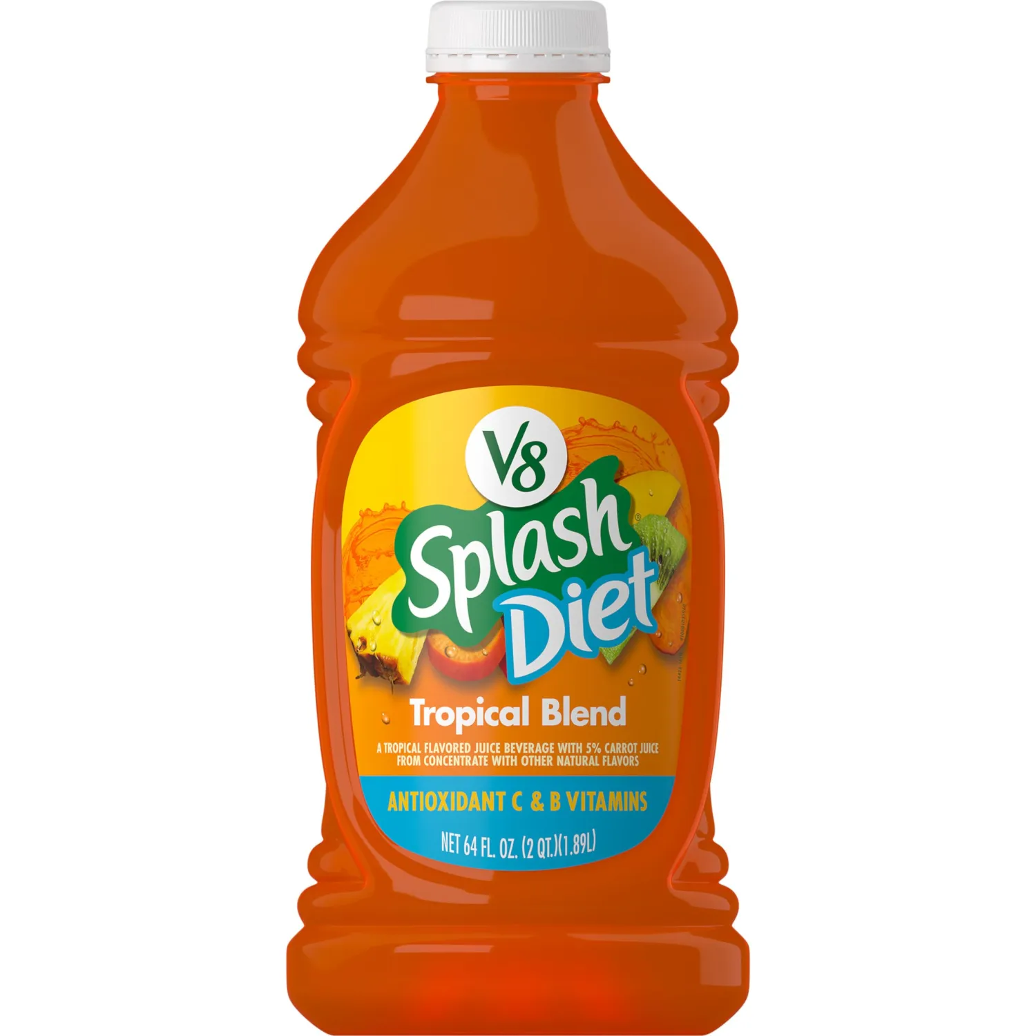 V8 Splash Diet Tropical Blend Flavored Beverage, 64 fl oz Bottle
