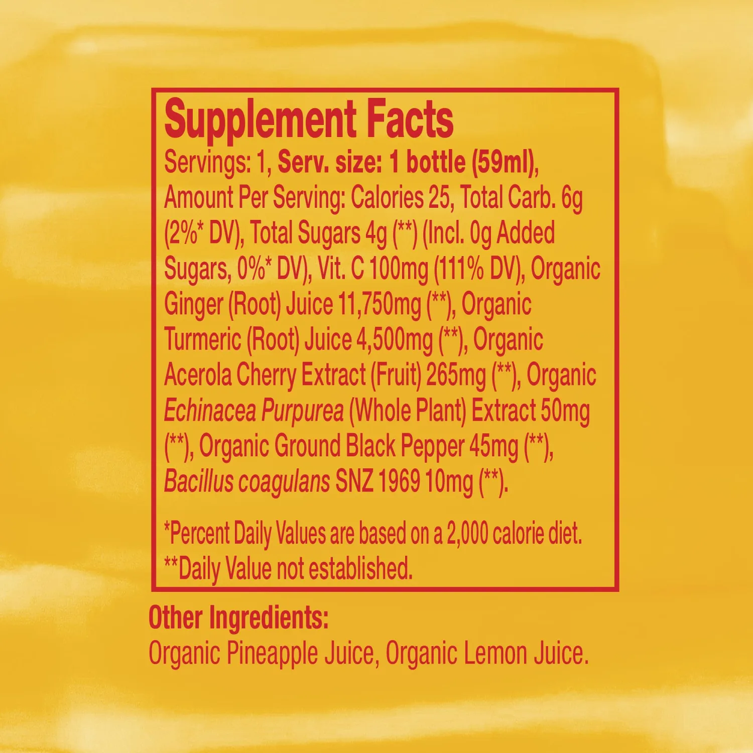 Vive Organic Immunity Boost Original Ginger & Turmeric Shot (2oz Bottle)