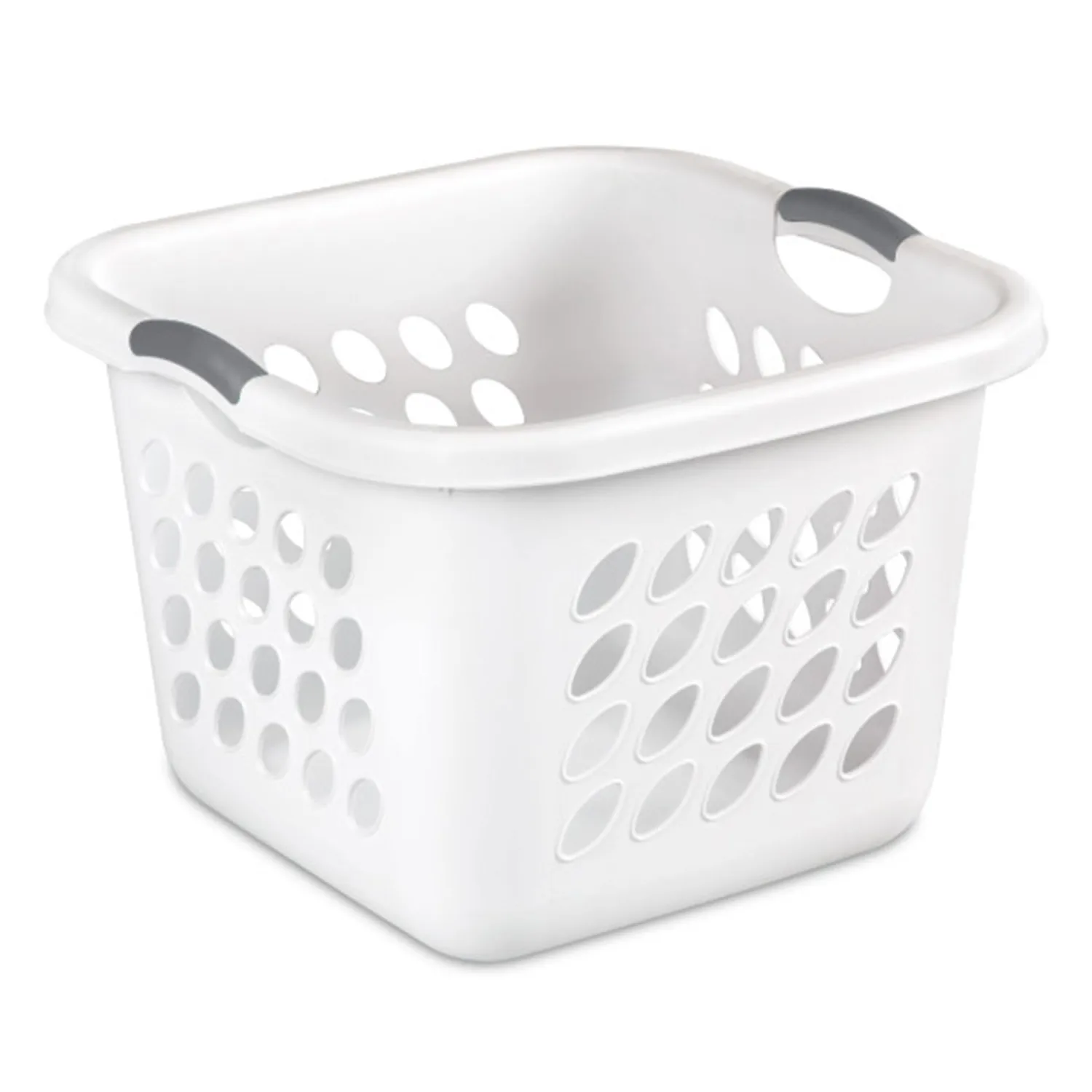 Sterilite 12 Pack Laundry Baskets, 1.5 Bushel Plastic Hampers, Ultra Square, White