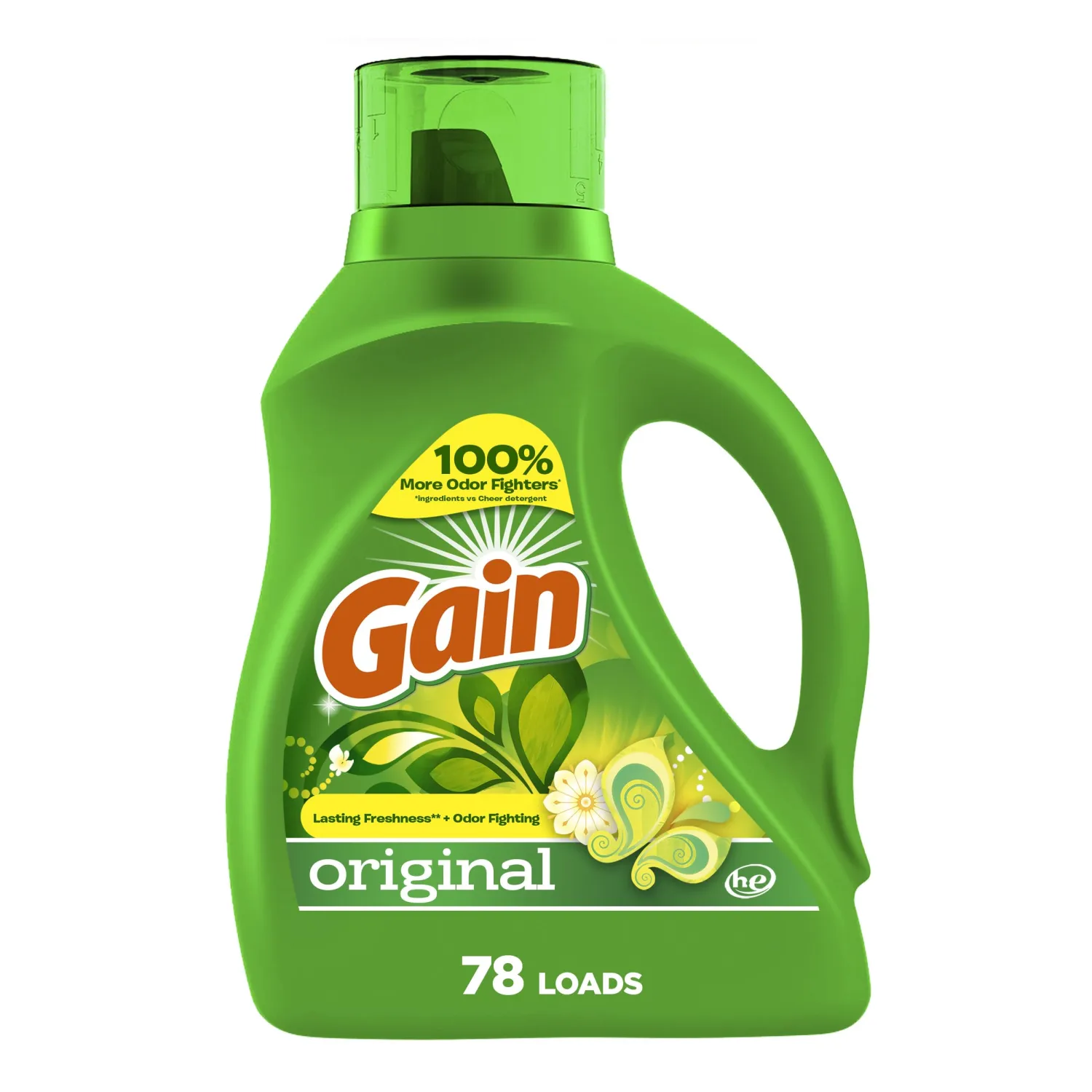 Gain + Aroma Boost Liquid Laundry Detergent, Original Scent, 78 Loads, 113 fl oz, HE Compatible