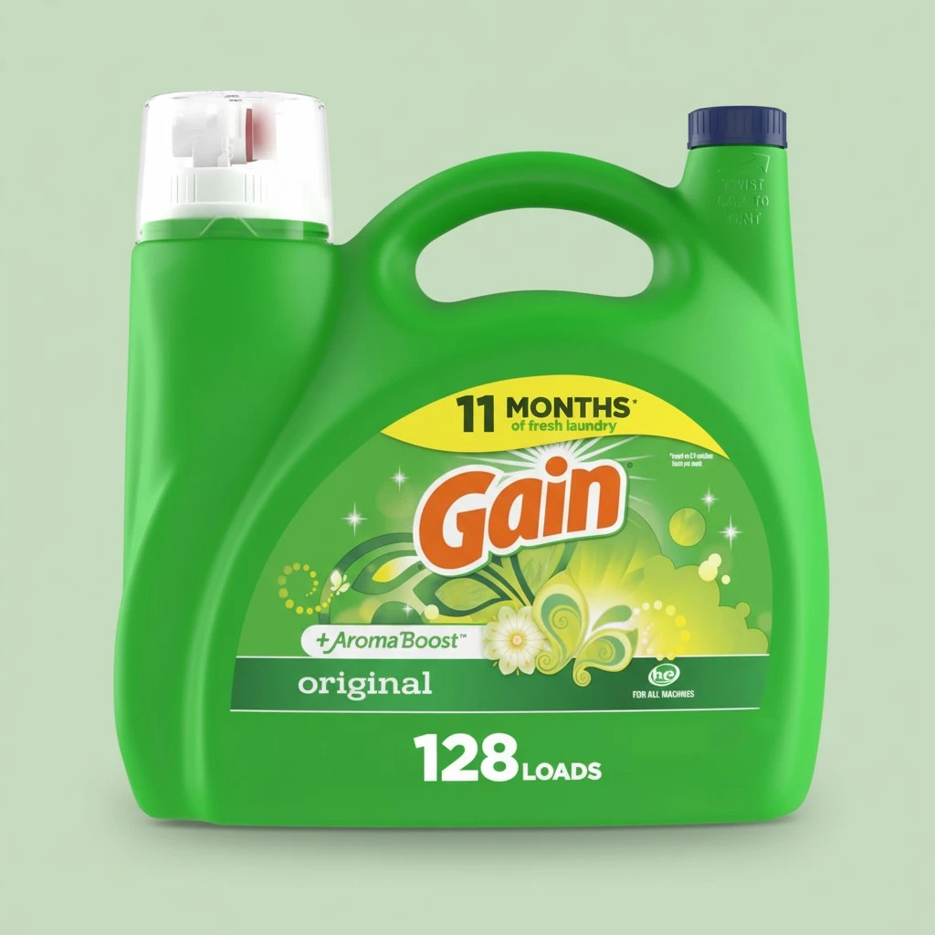 Gain + Aroma Boost Liquid Laundry Detergent, Original Scent, 128 Loads, 184 fl oz, HE Compatible
