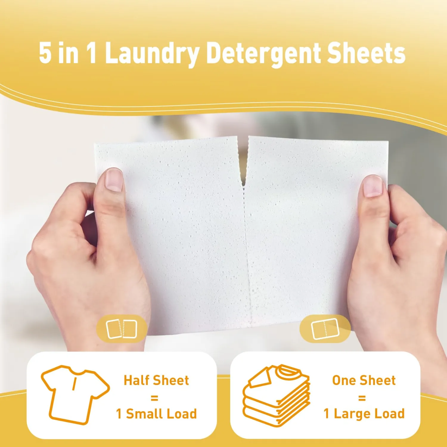 YUCO Travel Laundry Detergent Sheets 80 Loads Eco Friendly Washer Sheets, Liquidless Detergent Sheet No Plastic Jug Concentrated Laundry Detergent Hypoallergenic, Champagne Scent
