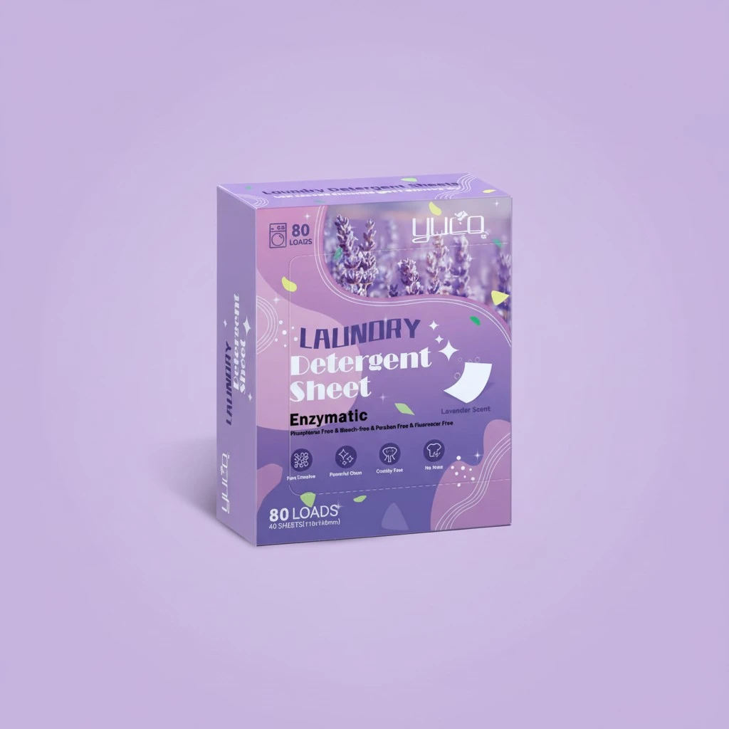 YUCO Laundry Detergent Sheets Lavender Scent 80 Loads, Eco Friendly Laundry Soap Washer Sheets, Liquidless Laundry Detergent Sheet for Travel No Plastic, Hypoallergenic