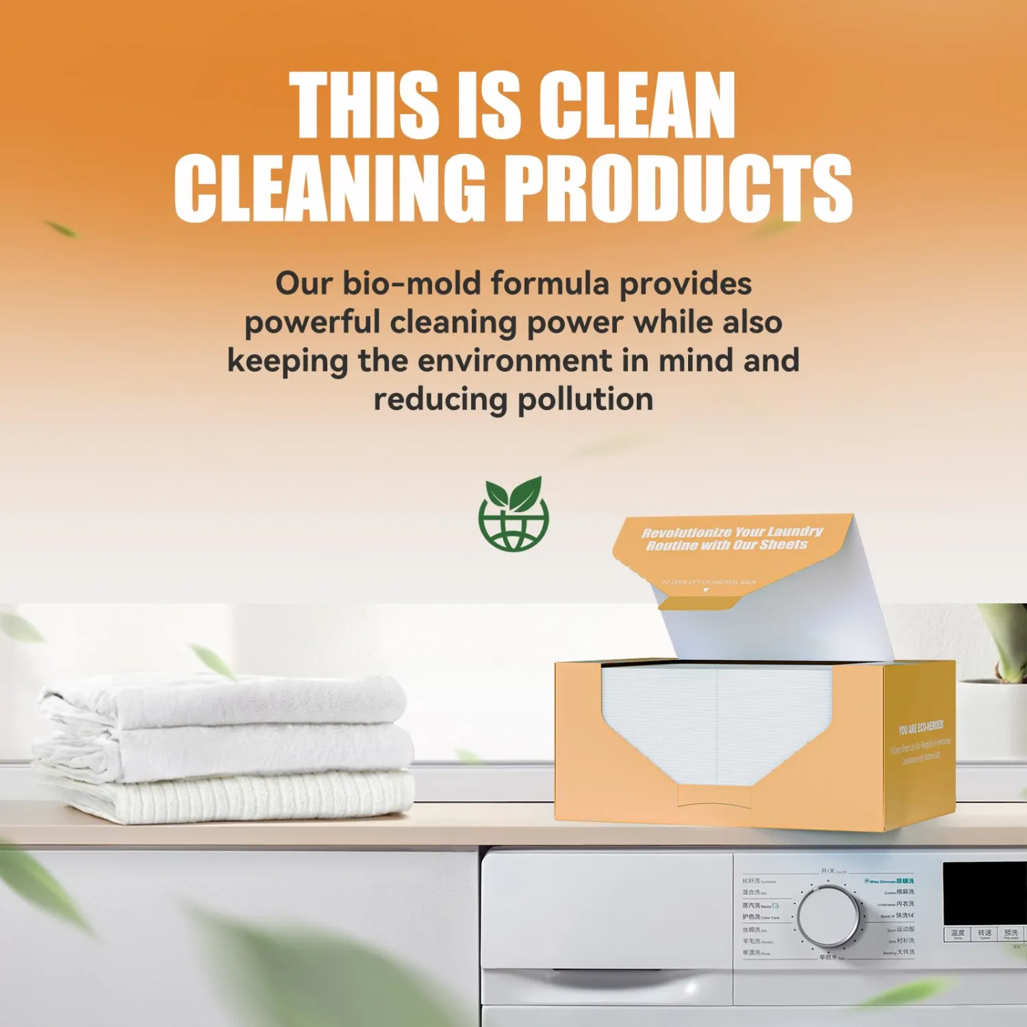 YUCO Citrus Scented Detergent Sheets 200 Loads, Eco Friendly Laundry Soap Sheets, Liquid Free Washer Sheets Detergent Hypoallergenic Plastic Free