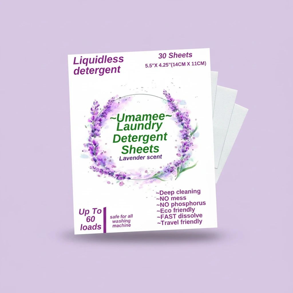 Laundry Detergent Sheets Clean Earth Lavender Scent - 60 Loads No Plastic Jug Concentrated 30 Laundry Sheets, Travel Friendly Laundry Soap Sheet