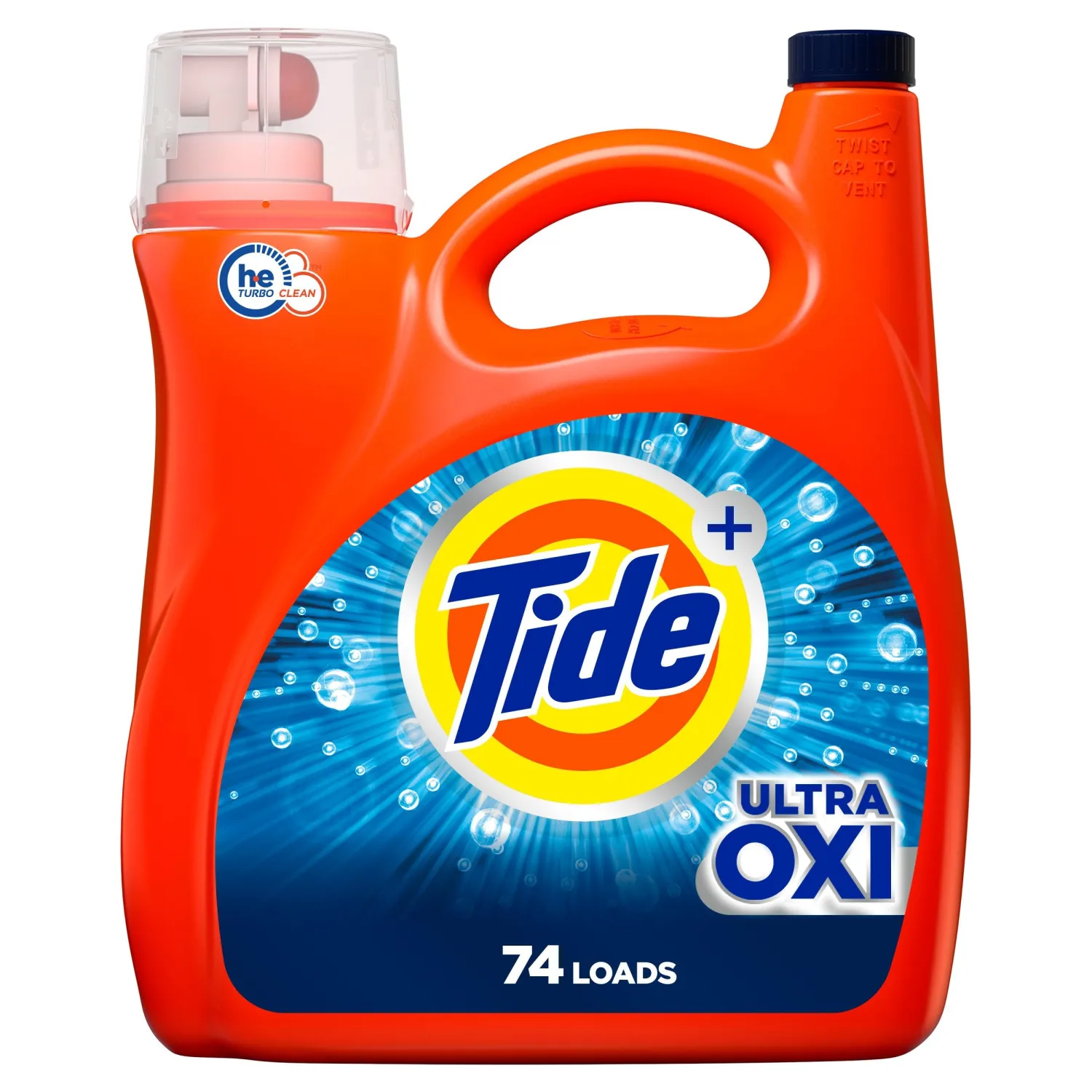 Tide Ultra Oxi Liquid Laundry Detergent, 74 Loads, 105 fl oz, HE Compatible