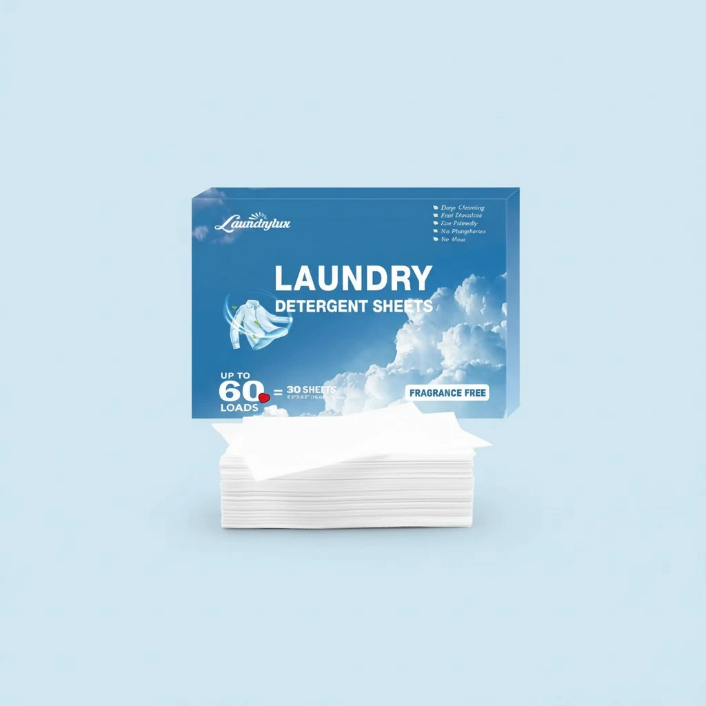 Laundry Detergent Sheet, Eco-Friendly & Hypoallergenic Wash Strips, Natural Ingredients, Ultra-Concentrated, Travel-Ready, No Plastic Jug- Unscented, (60 Loads) 30 Sheets