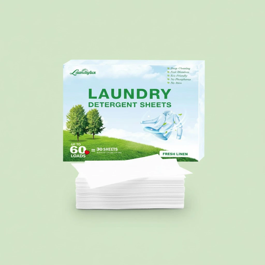 Laundry Detergent Sheet, Eco-Friendly & Hypoallergenic Wash Strips, Natural Ingredients, Ultra-Concentrated, Travel-Ready, No Plastic Jug- Fresh Scent, (60 Loads) 30 Sheets