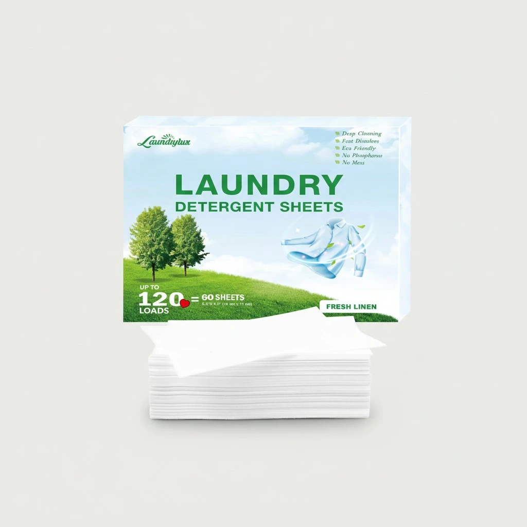 Laundry Detergent Sheet, Eco-Friendly & Hypoallergenic Wash Strips, Natural Ingredients, Ultra-Concentrated, Travel-Ready, No Plastic Jug- Fresh Scent, (120 Loads) 60 Sheets