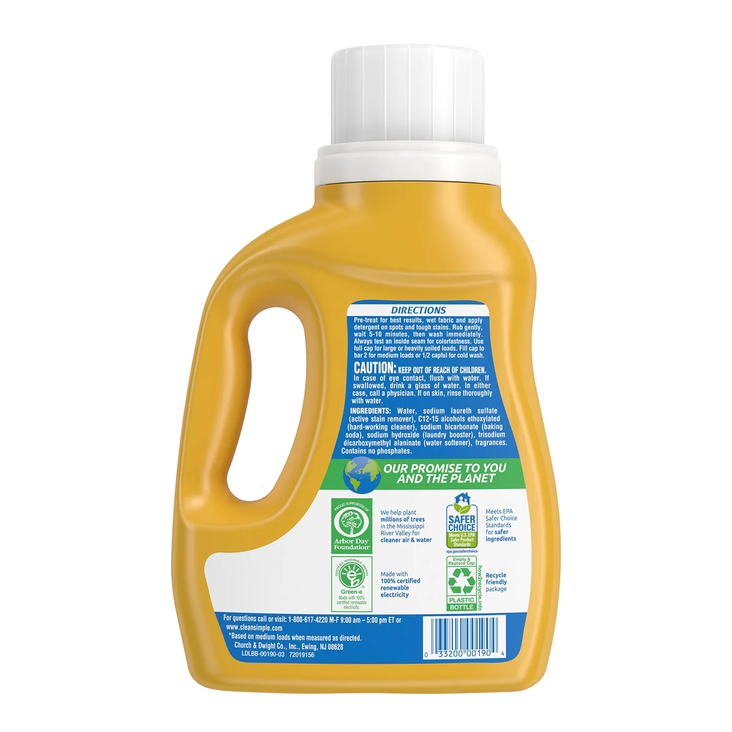 Arm & Hammer Clean & Simple, 25 Loads Liquid Laundry Detergent, 43.75 Fl oz, (packaging may vary)