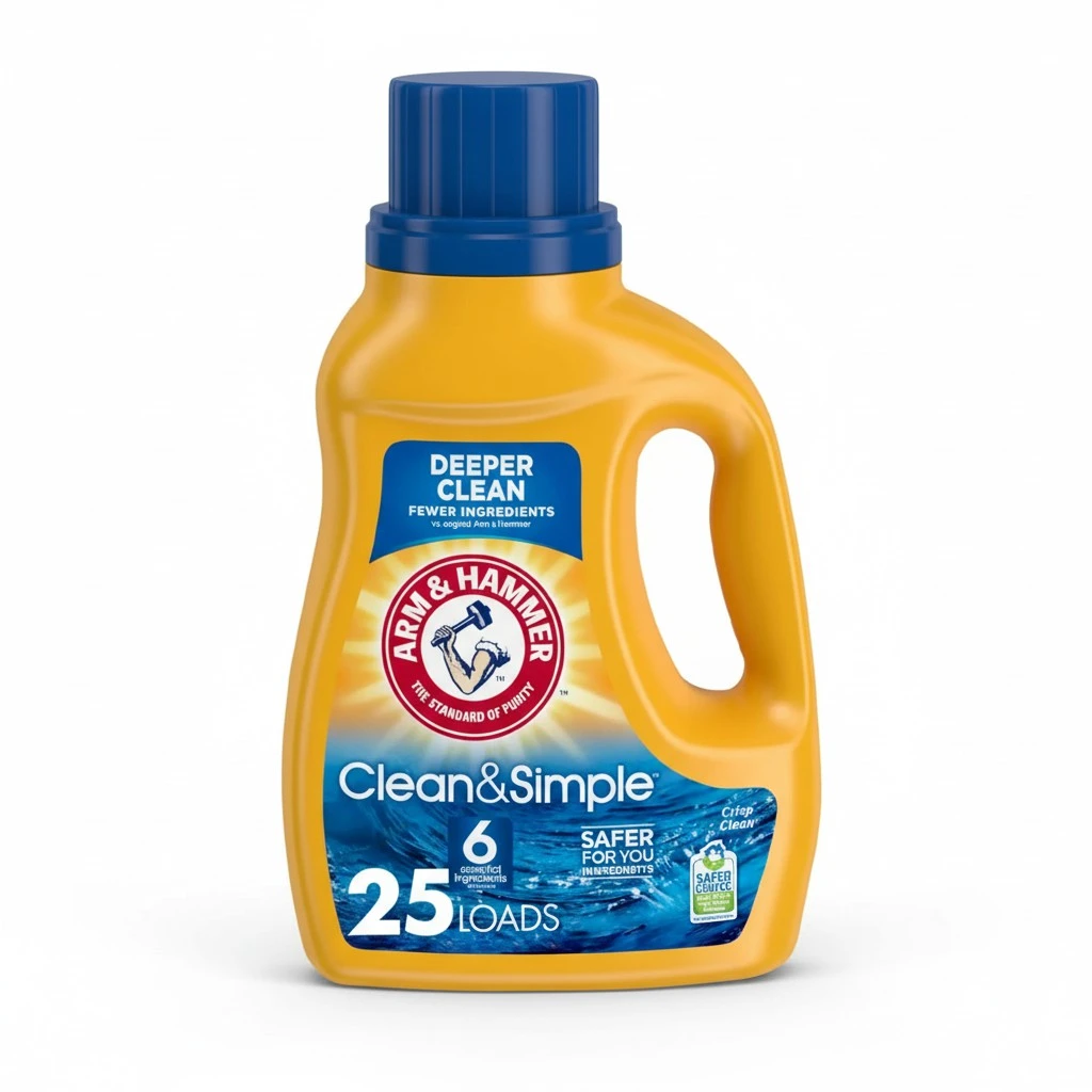 Arm & Hammer Clean & Simple, 25 Loads Liquid Laundry Detergent, 43.75 Fl oz, (packaging may vary)