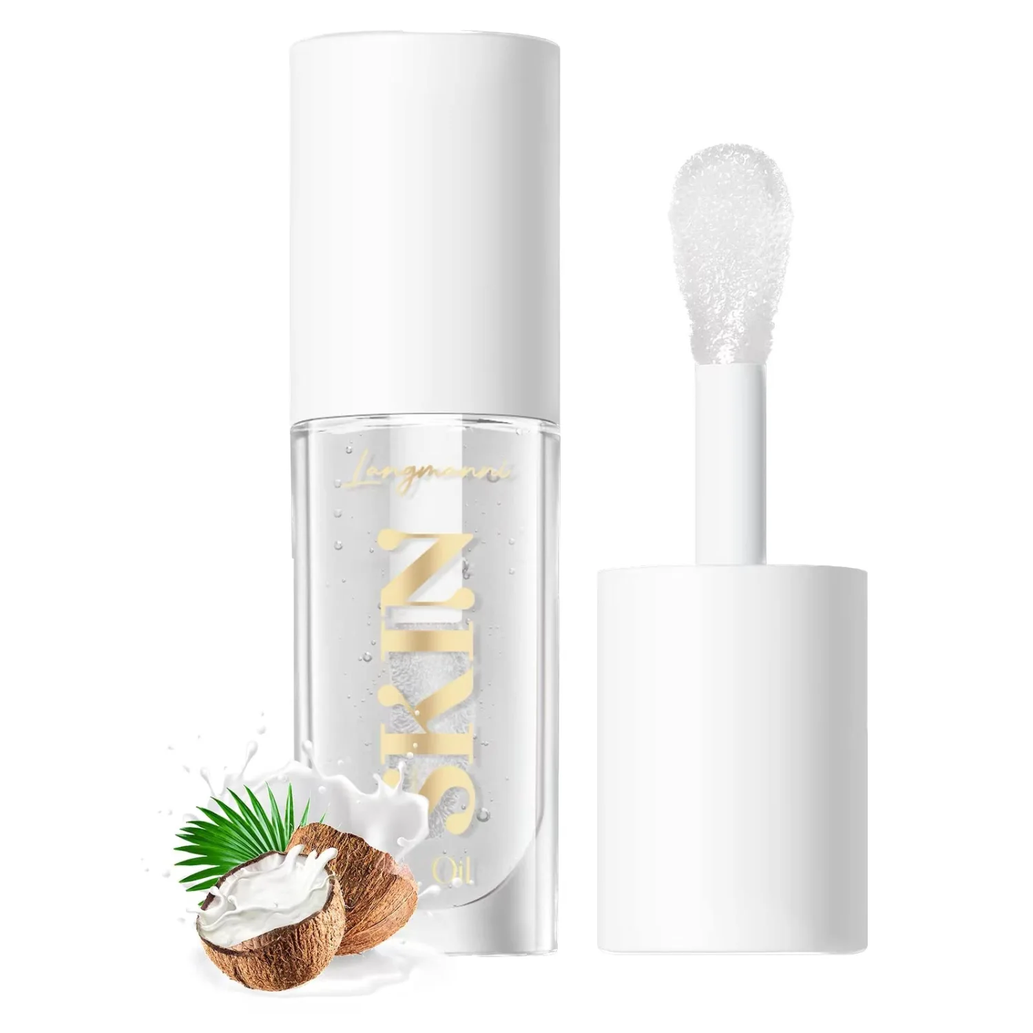 LANGMANNI Moisturizing Lip Oil,No-Sticky Lip Gloss Lip Balm Lip Care,Fruit Flavoured Lip Oil For Dry Lip's Moisturizing Hydrating And Nourishing ((Coco))