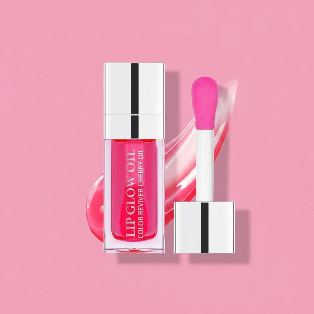 Hydrating Lip Glow Oil, Moisturizing Lip Plumper Gloss, Transparent Plumping Lip Gloss, Lip Oil, Lip Balm for Lip Care and Dry Lips (New Cherry)