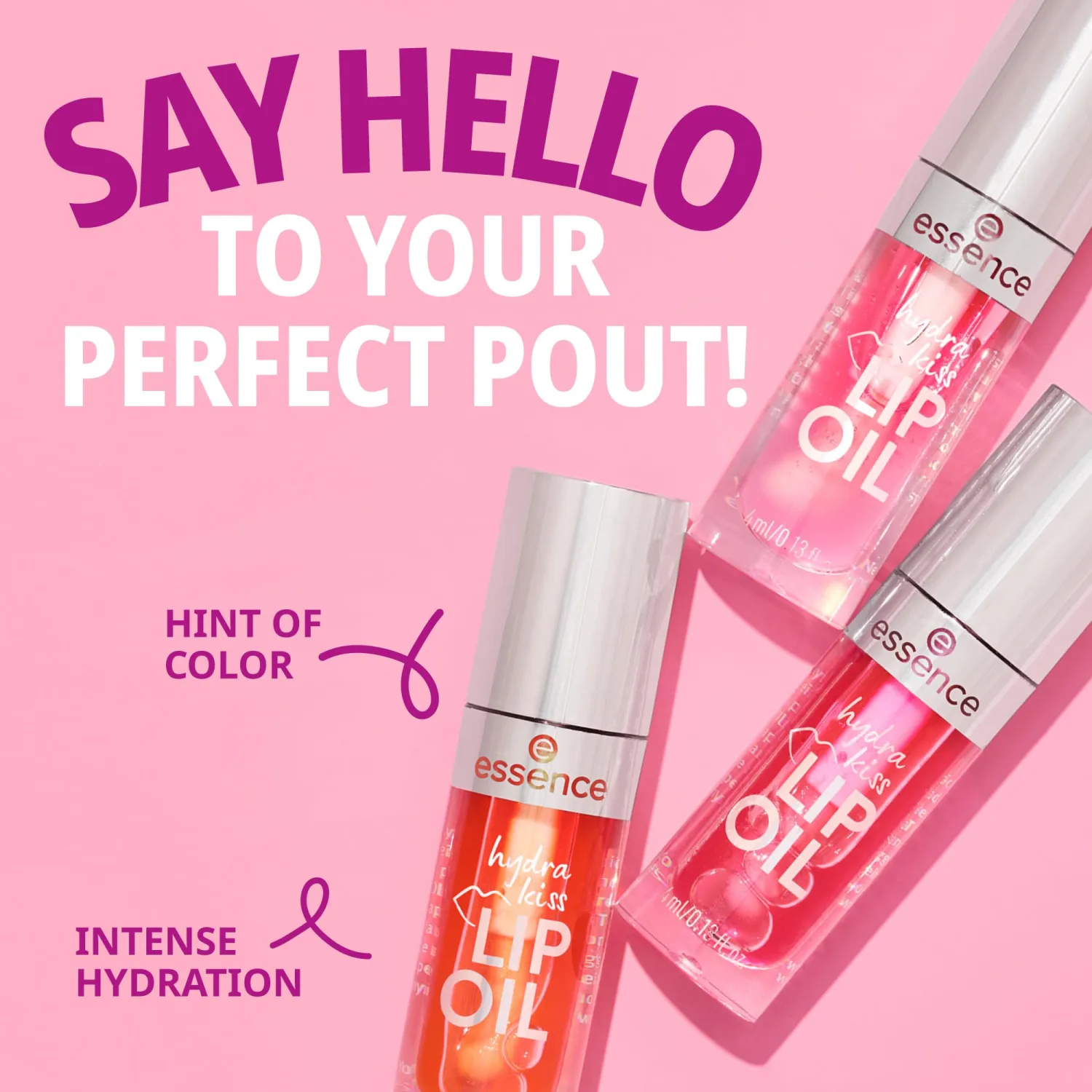 essence | Hydra Kiss Lip Oil | Vegan & Cruelty Free (01 | Kiss From A Rose)
