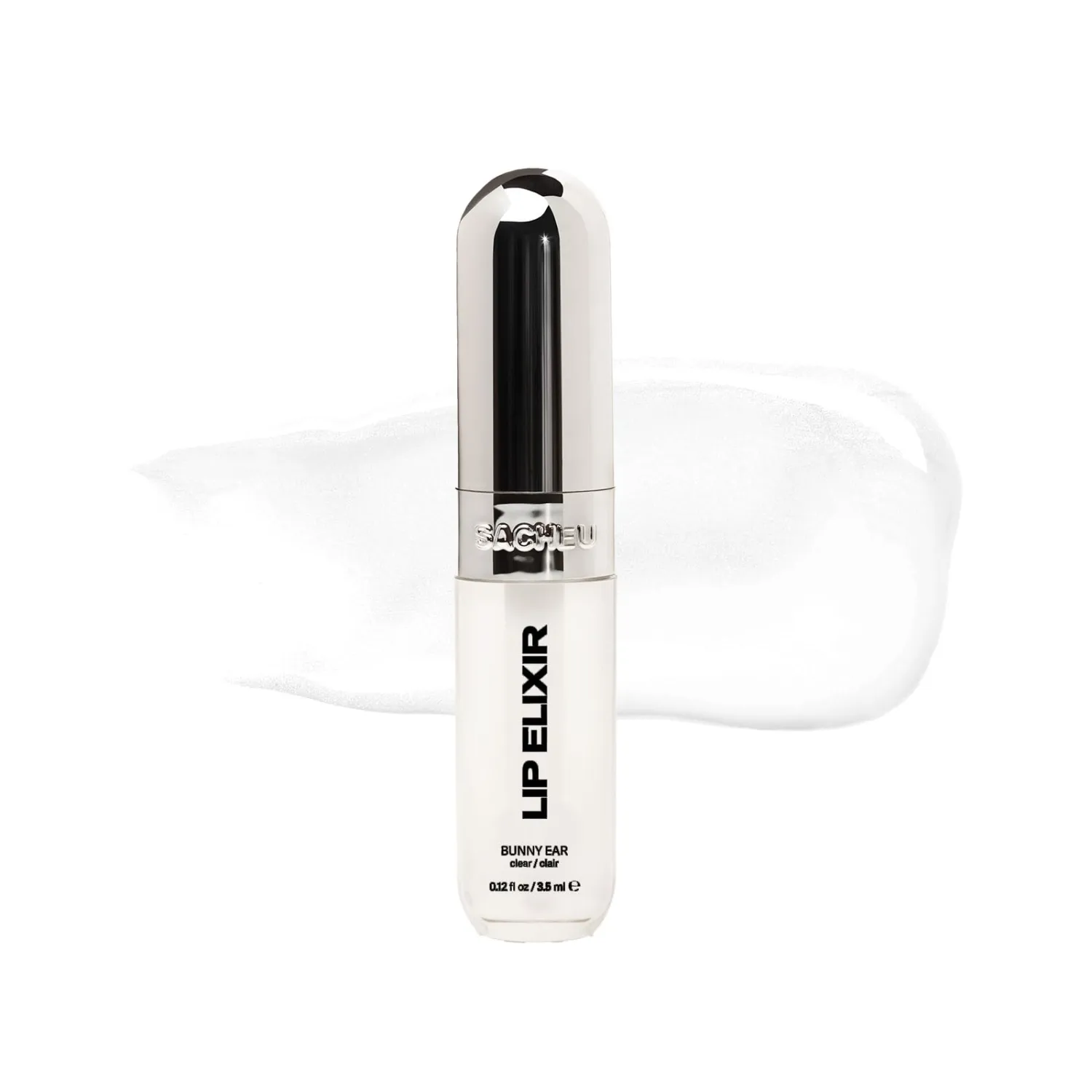 Sacheu Lip Elixir Nourishing Lip Glaze, Lip Tint Gloss. Moisturizing Lip Gloss for Women. Hydrating and Plumping Lip Gloss Enriched with Lip Oils. Smooth Lip Shine Finish, Bunny Ear (Clear)