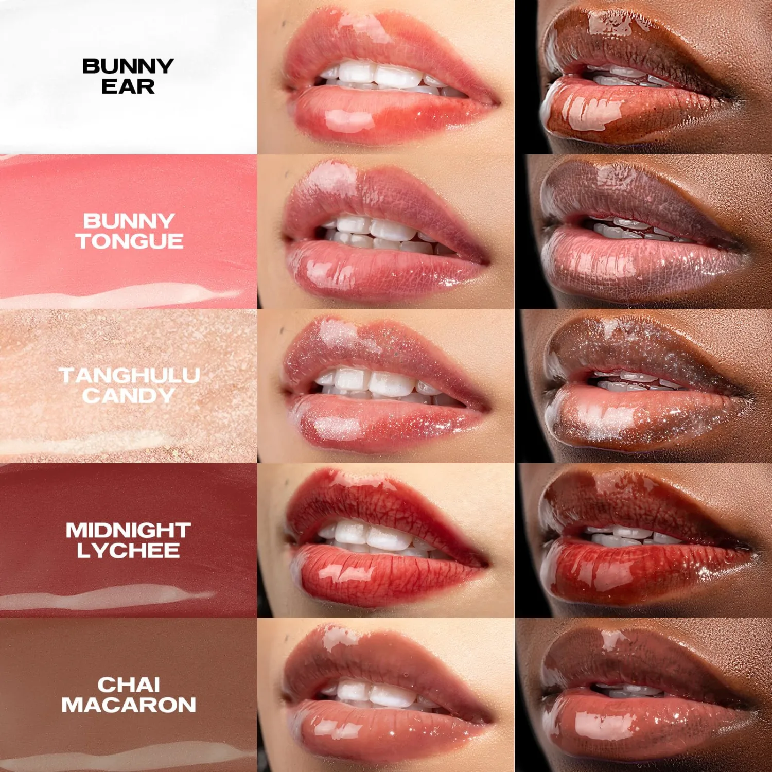 Sacheu Lip Elixir Nourishing Lip Glaze, Lip Tint Gloss. Moisturizing Lip Gloss for Women. Hydrating and Plumping Lip Gloss Enriched with Lip Oils. Smooth Lip Shine Finish, Bunny Ear (Clear)