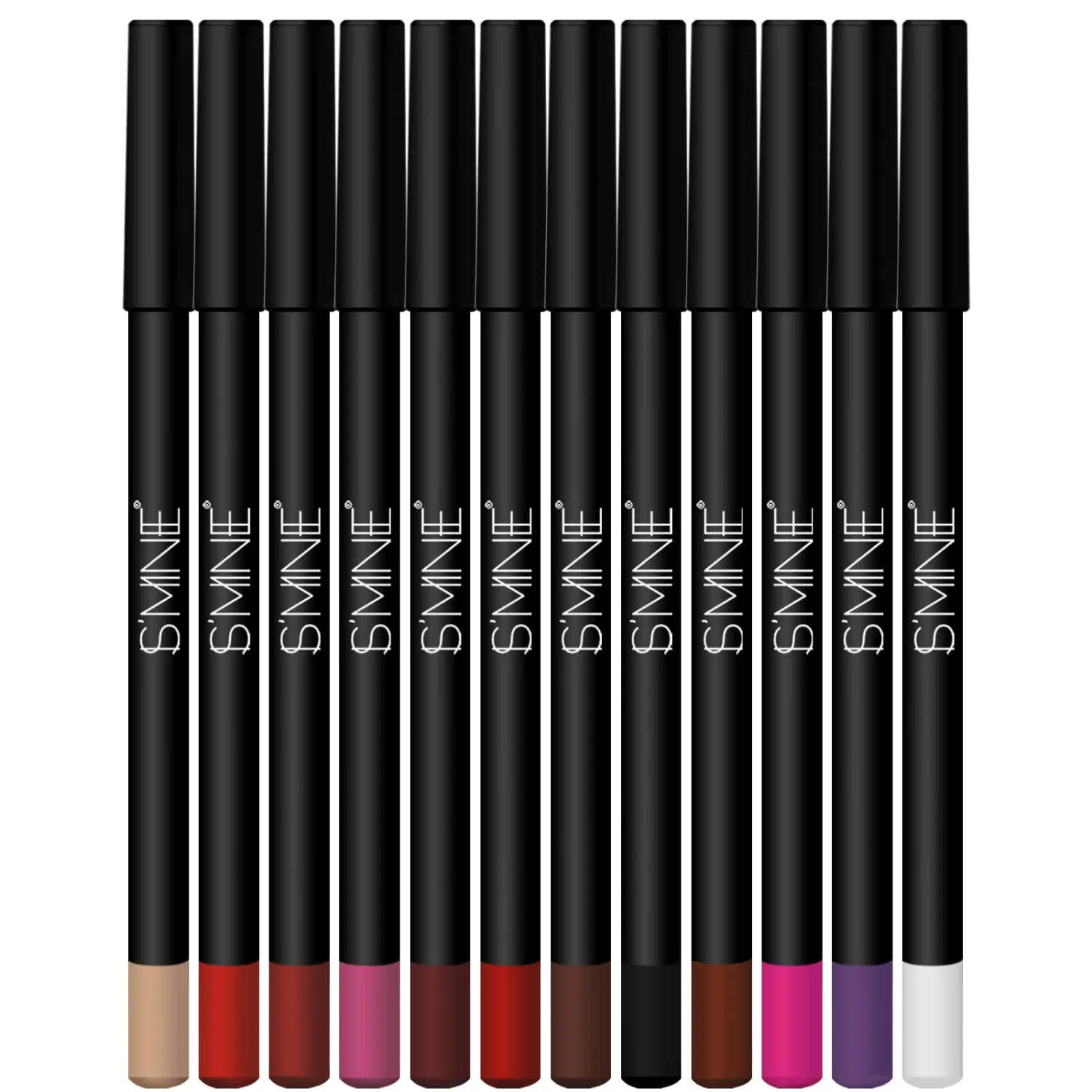 IS'MINE Matte Lip Liner Pencil Set - 12 Assorted Colors Natural Lip Makeup Soft Pencils Waterproof and Longwear Ultra Fine Lip Liners (Color Set-3)