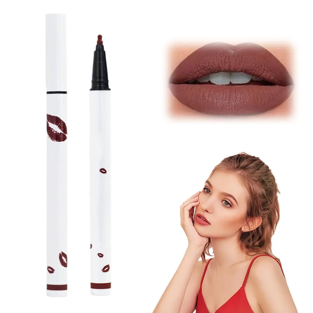 Lip Liner Stain, 2025 New Formula Lip Liner, Liquid Lip Liner Pen Submarine Liquid Lip Liner,2-in-1 Waterproof Longwear Liquid Lip Liner (0#6, S)