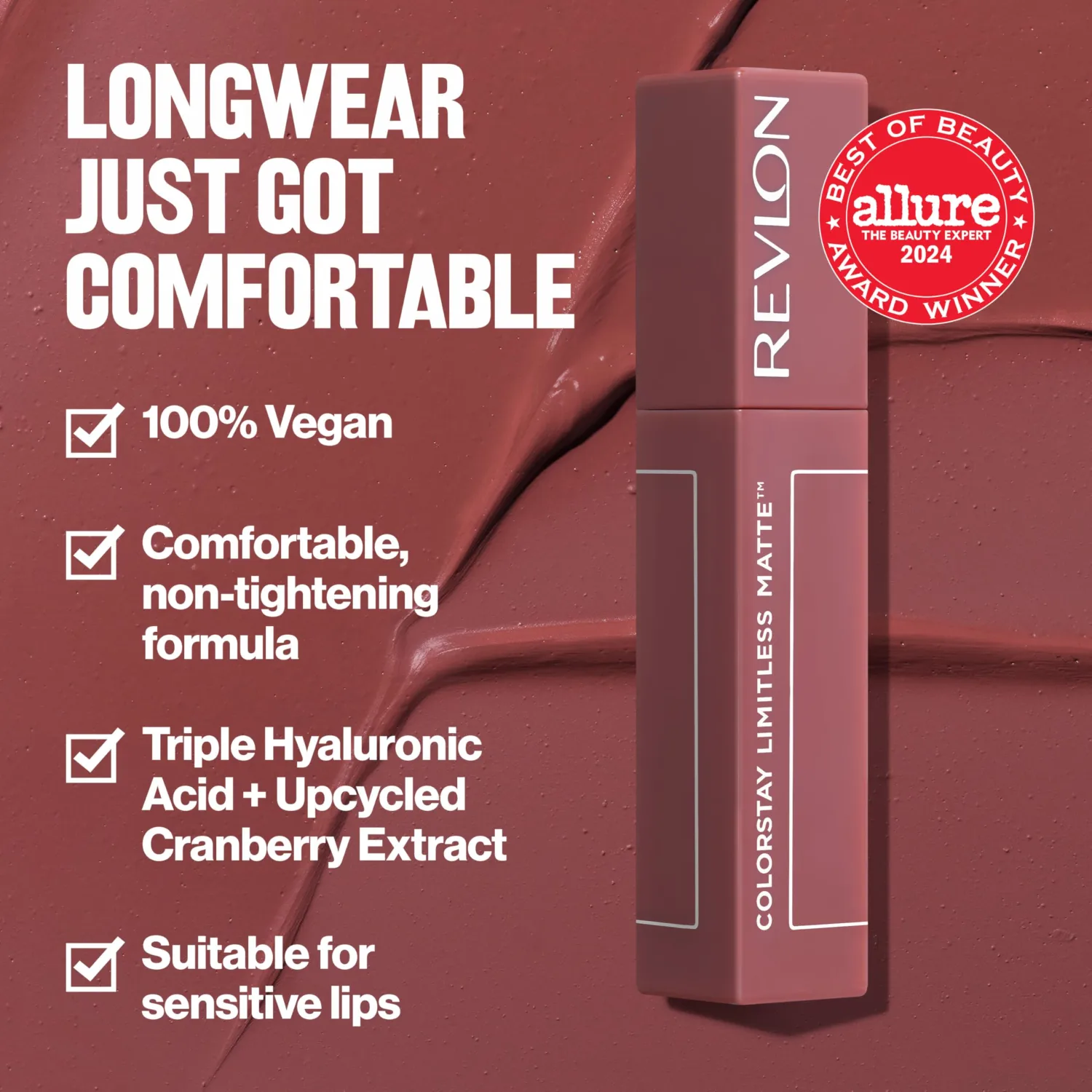 Revlon ColorStay Limitless Matte Liquid Lipstick, Vegan Formula, No-Budge, Longwear Lip Color, Long Lasting, Lightweight/Comfortable, Waterproof, 015 Hype Girl, 0.17 fl oz
