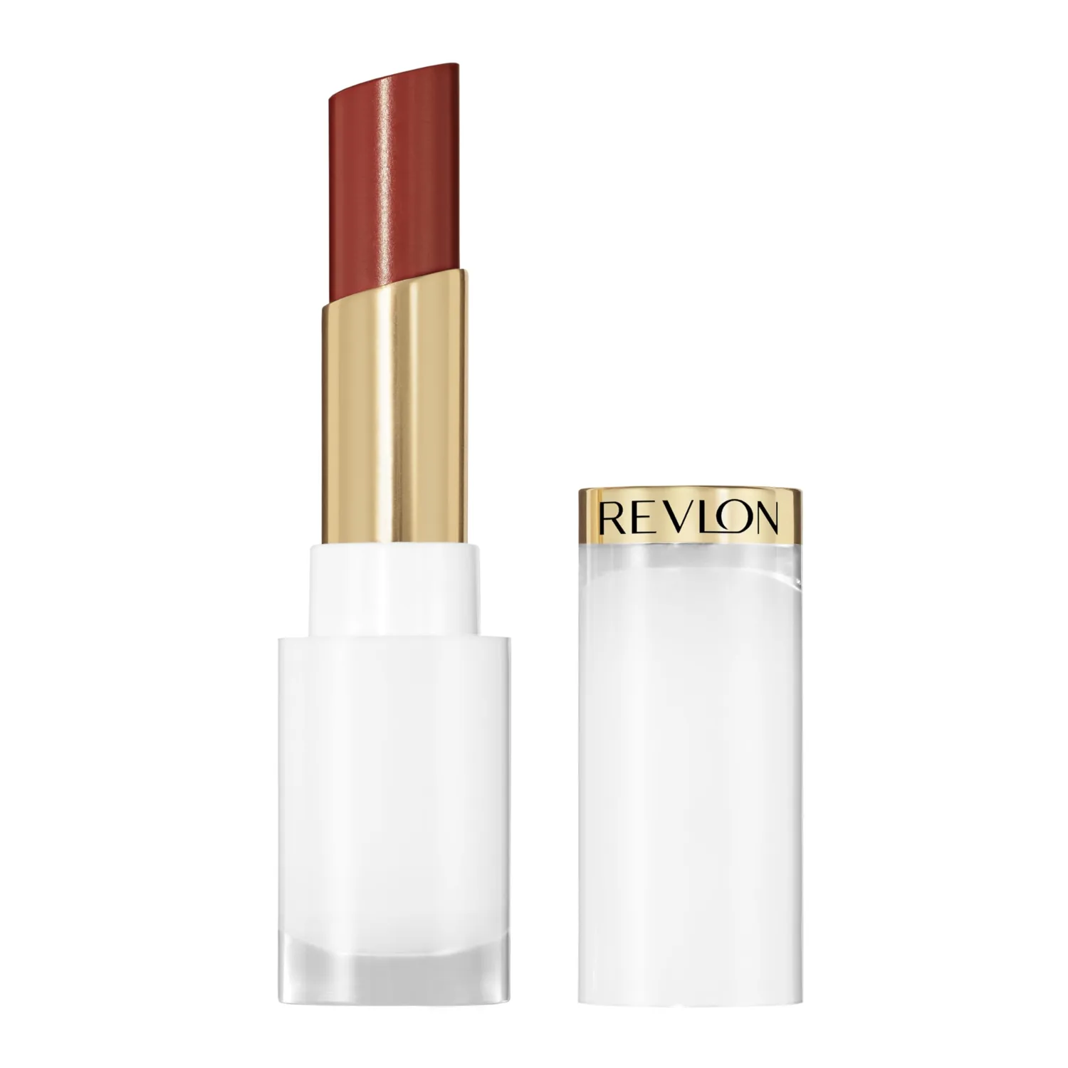 REVLON Super Lustrous Glass Shine Balm, Sheer GlossyTinted Lip Balm, Hydrating Formula with Hyaluronic Acid, Aloe & Rose Quartz, 010 Spiced Wine, 0.11 oz