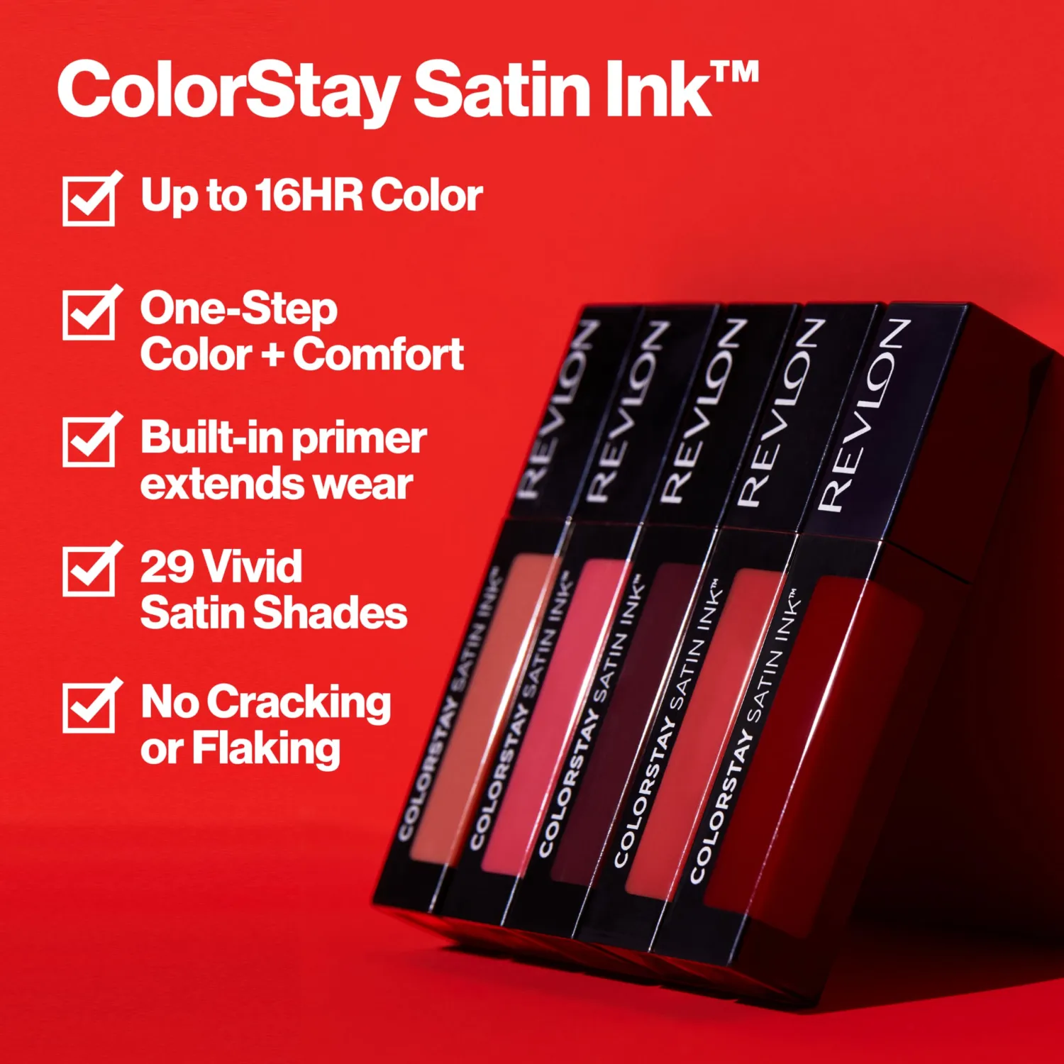Revlon ColorStay Satin Ink Liquid Lipstick, Longwear Rich Lip Colors, Formulated with Black Currant Seed Oil, 014 Smokin' Hot, 0.17 fl oz