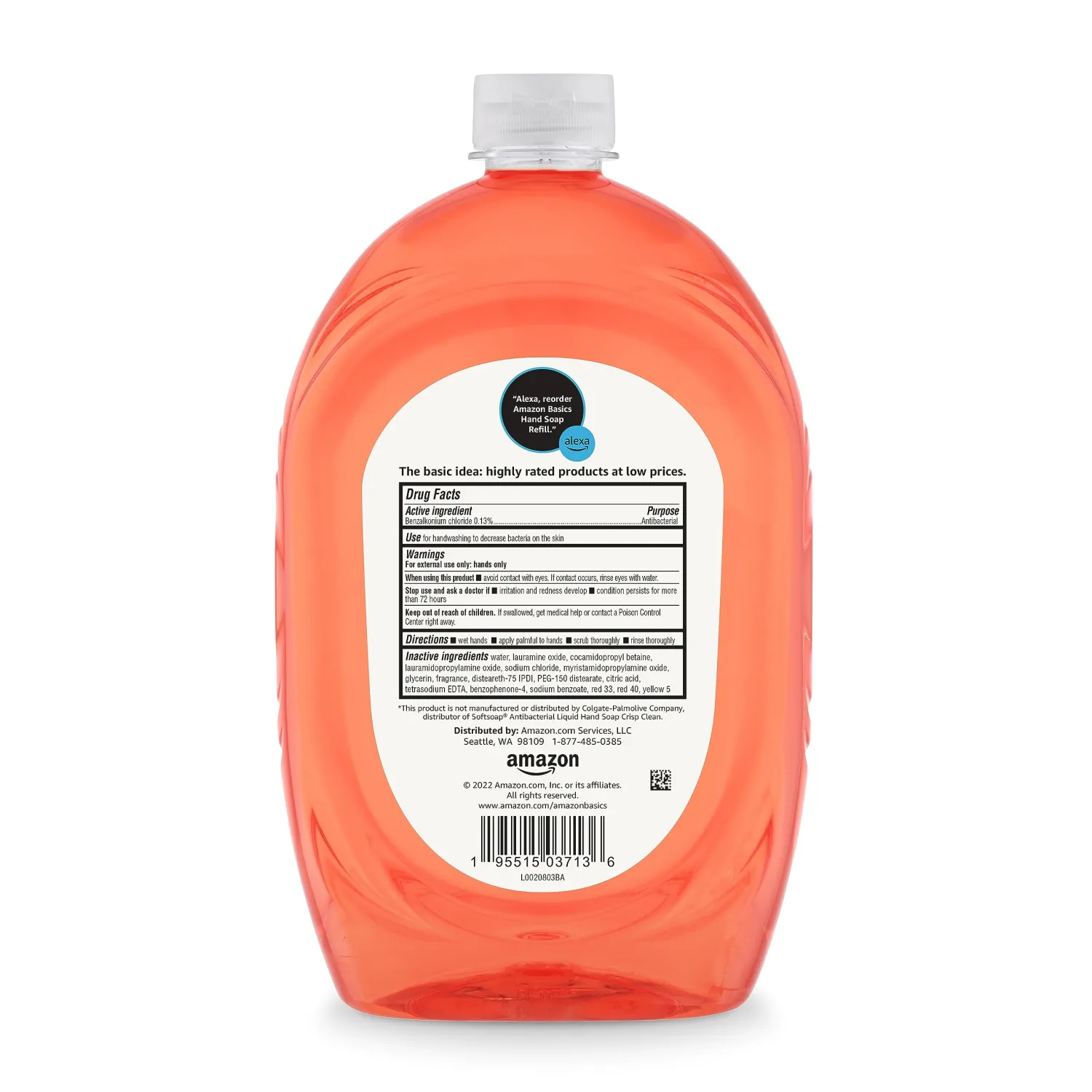 Amazon Basics Antibacterial Liquid Hand Soap Refill, Light Moisturizing, Triclosan-Free, Citrus, 50 Fl Oz (Pack of 1) (Previously Solimo)