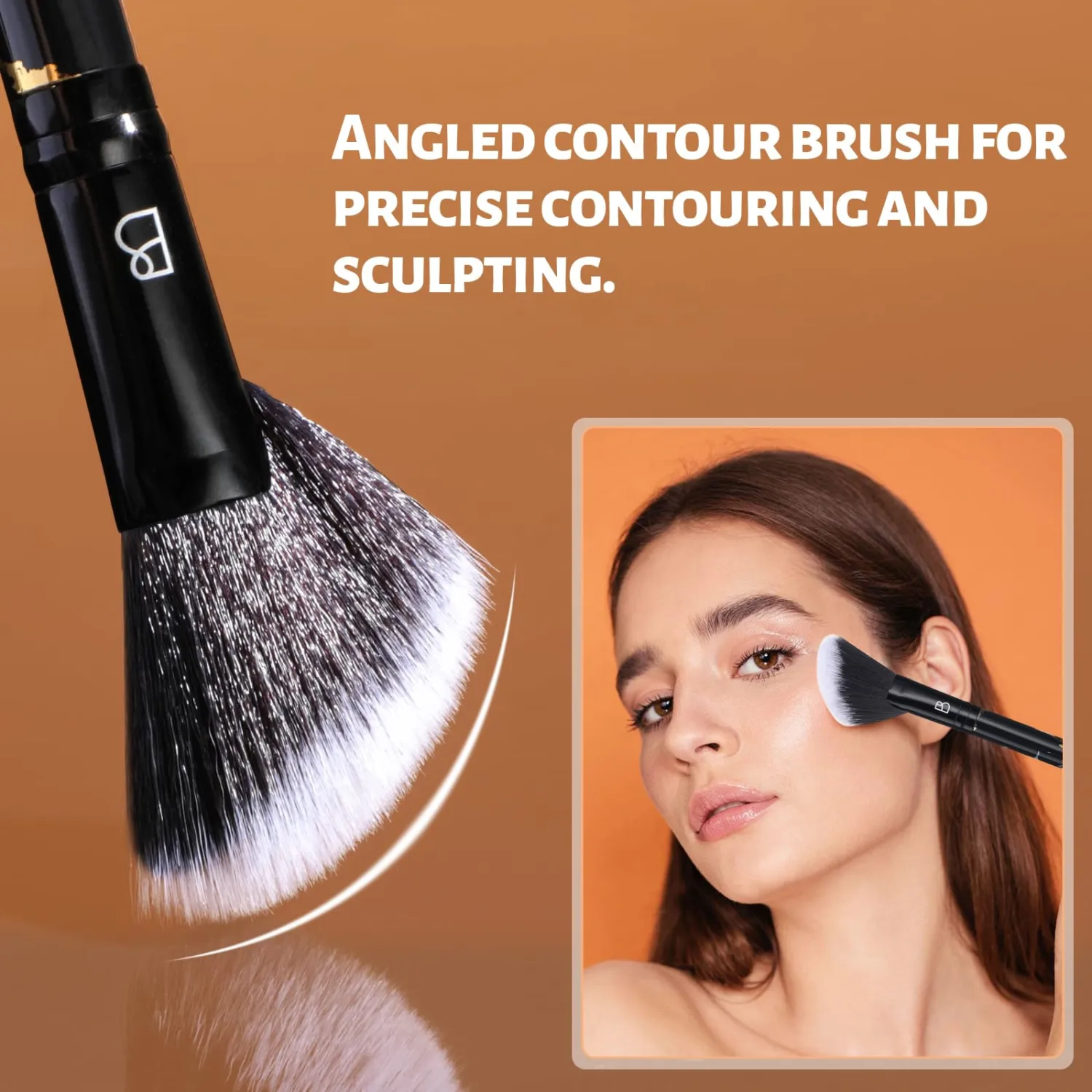 BS-MALL Makeup Brushes NO Smell 10 PCS Set Black Color Synthetic Foundation Powder Concealers Eyeshadows with Black Case
