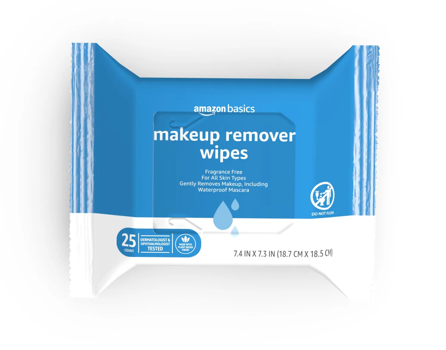 Amazon Basics Fragrance Free Makeup Remover Wipes, 25 wipes
